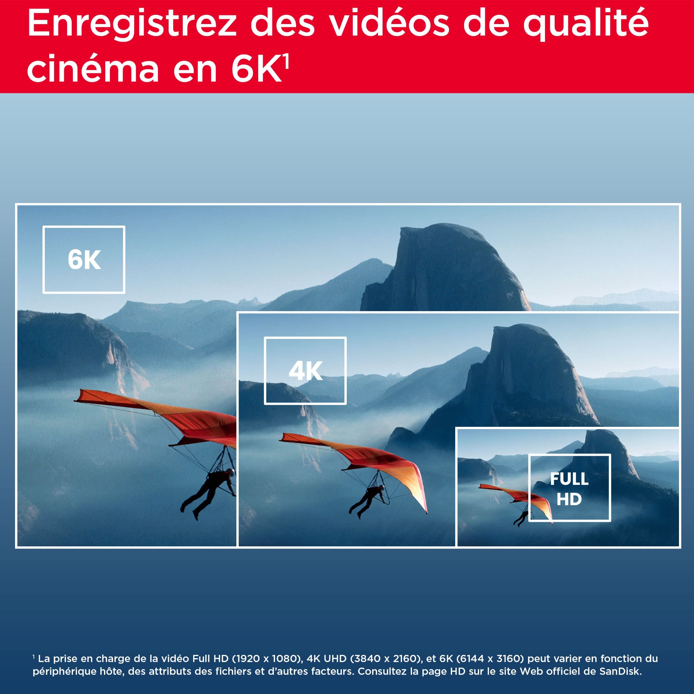 SanDisk Extreme PRO Carte SDXC 128 Go (Carte SD V60, Vitesse de Lecture jusqu'à 280 Mo/s, UHS-II, 6K, 4K UHD, logiciel de récupération des données RescuePRO Deluxe, Class 10, U3)