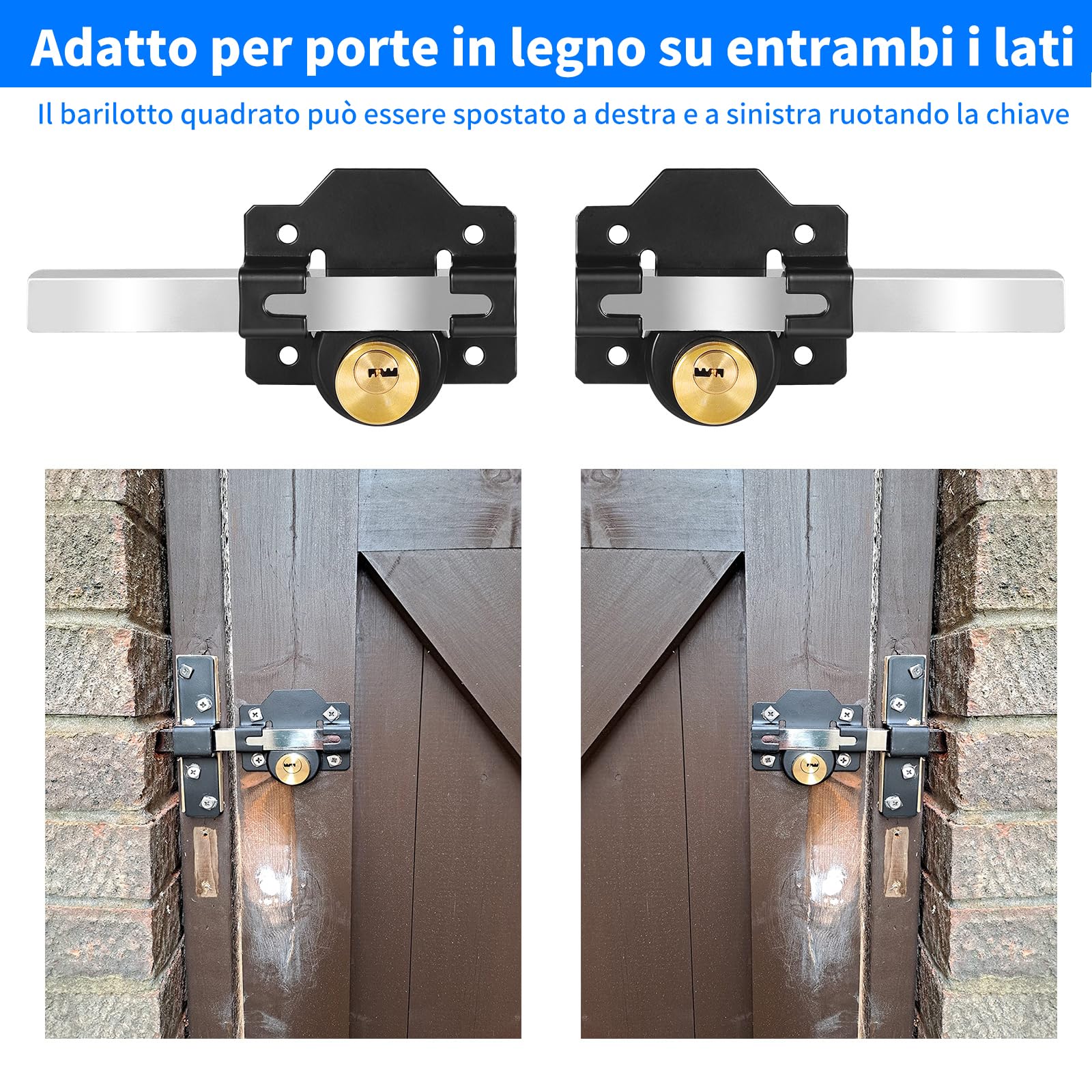 Serratura Per Basculante/garage Cilindro A Profilo Europeo Interasse 70 Mm, Senza Leva Per Sblocco Interno | Leroy Merlin - Foto 3