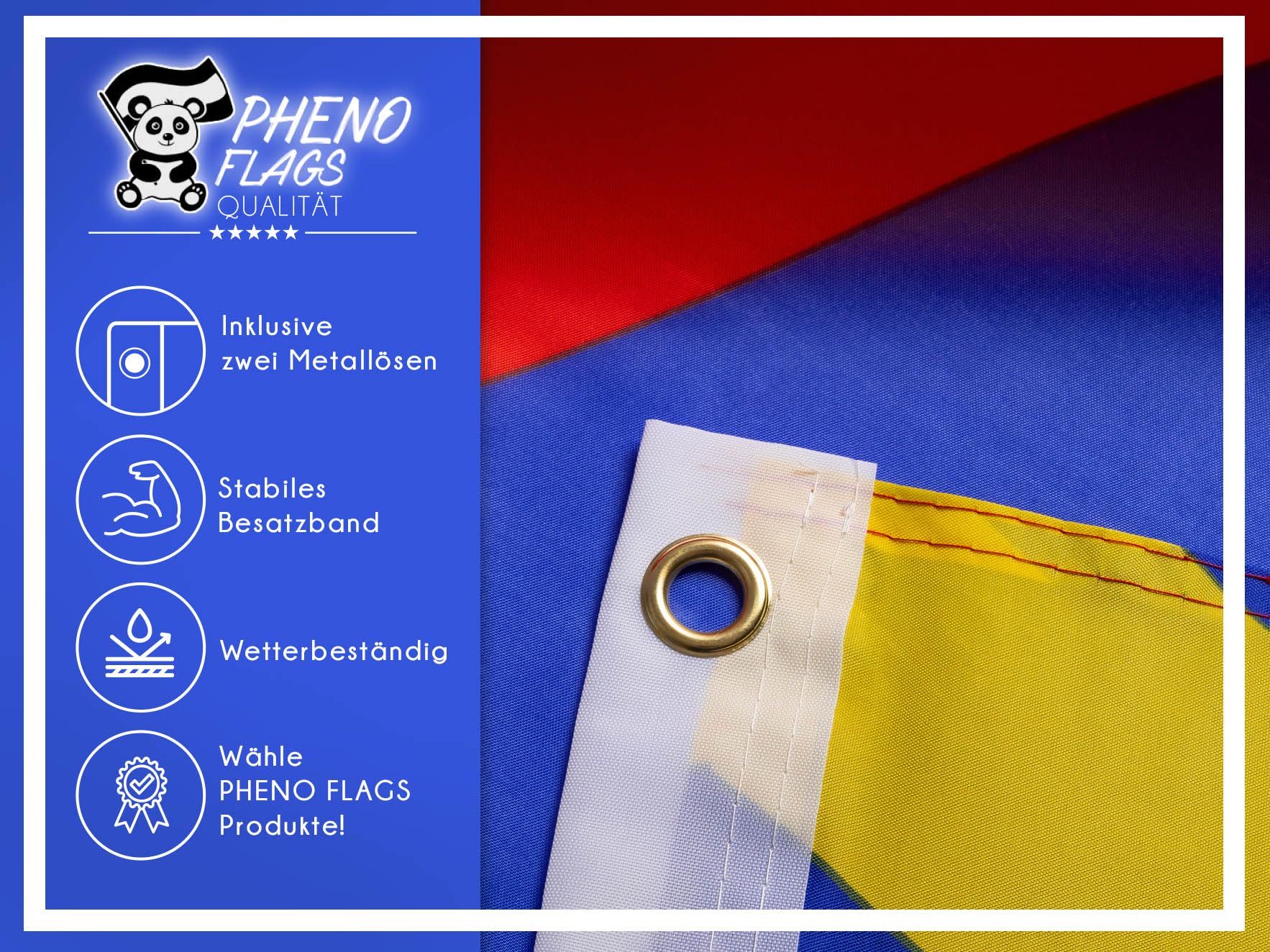 PHENO FLAGS Flaga La Réunion, 90 x 150 cm, odporna na warunki atmosferyczne i rozerwanie, idealna dekoracja dla miłośników Francji, flaga do podnoszenia do użytku wewnątrz i na zewnątrz