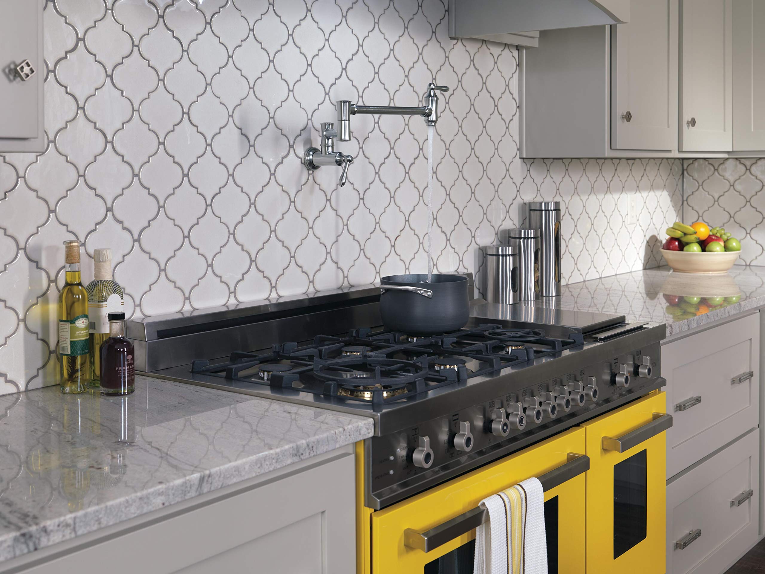 Delta grifo 1177lf-ar soporte de pared Pot Filler Grifo, inoxidable ártico