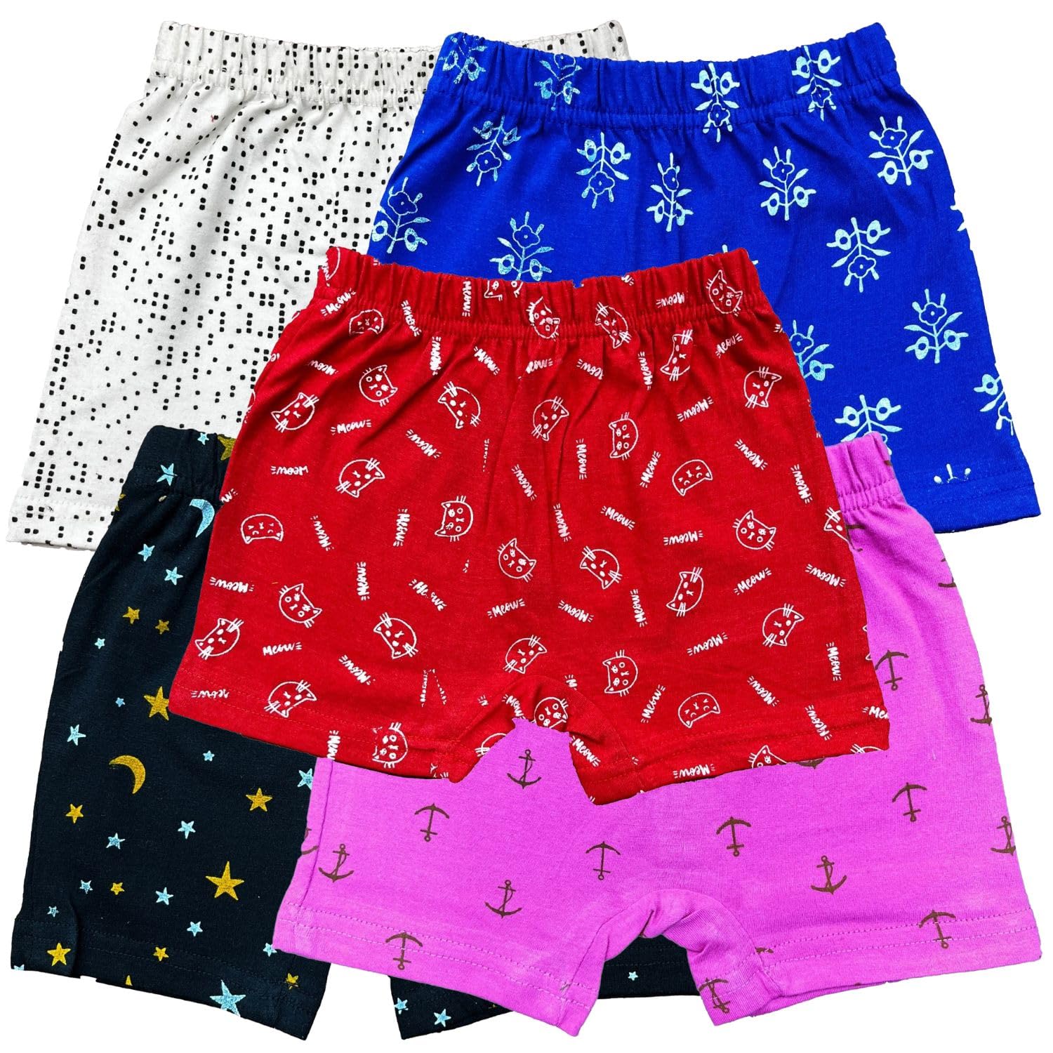 MYO Kids Printed Unisex Bloomers Underwear 100% Cotton Soft Comfortable | Skin Friendly | Innerwear |(Pack of 5)-image-43