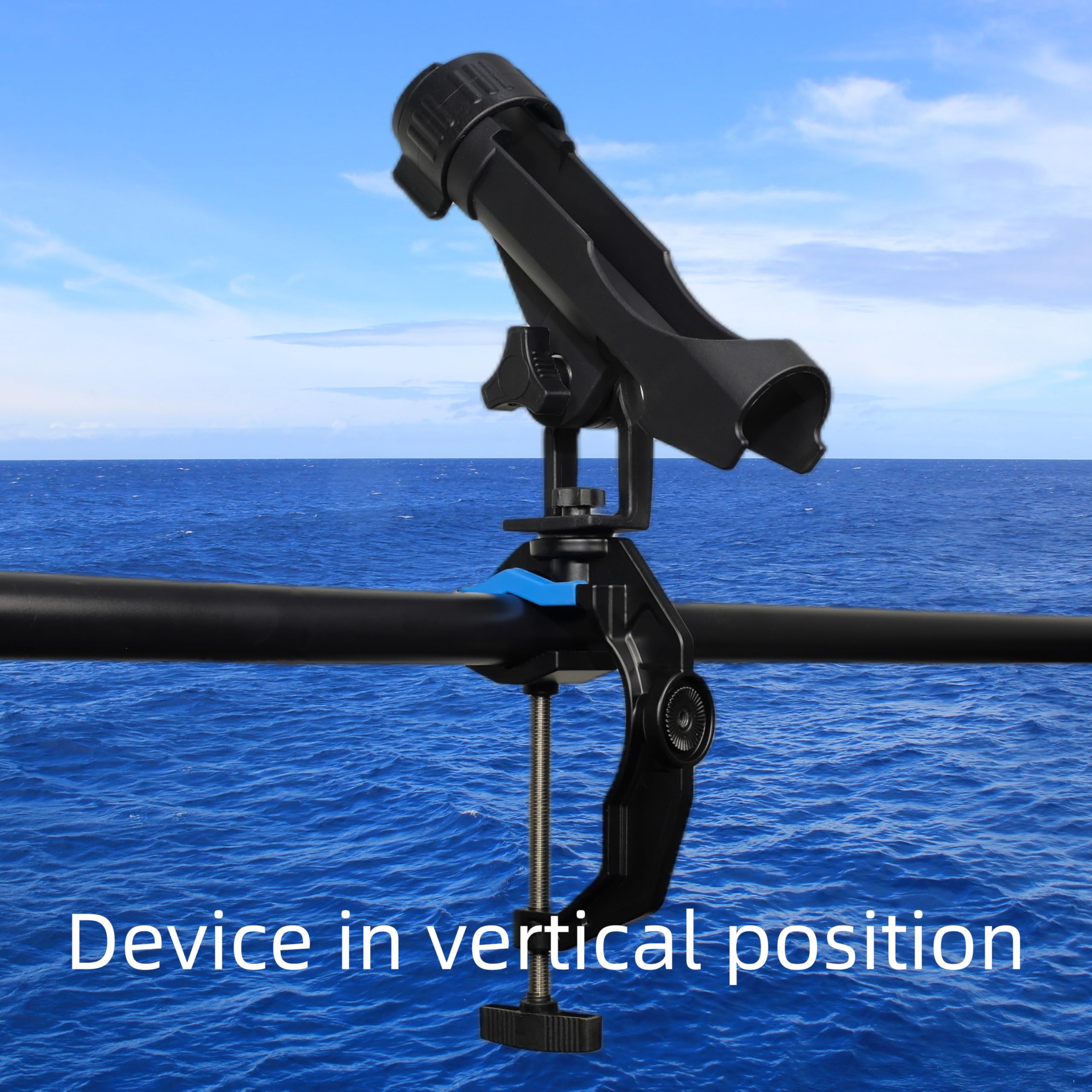 Supporti per canna da pesca per barca, supporto per canna da pesca aggiornato con morsetto allargato, design innovativo a forma di doppia V, adatto per pesca a tubo rotondo/quadrato, regalo per la
