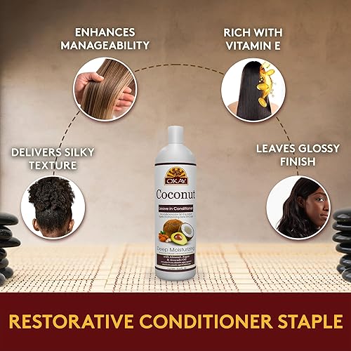 Miniatura 6 de OKAY  Conditoner hidratante profundo de coco  Para todas las texturas de cabello y tipos de piel  Fortalece y repone  con almendra argán aceite de