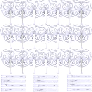 Unittype 150 Packs Wedding Paper Fans Heart Shaped Folding Handheld Fans for Wedding Decorate Guests Favor Anniversary Birthday Party Supplies Home DecorWhite