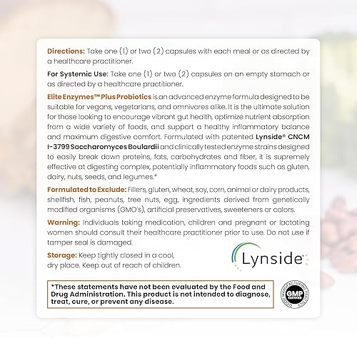 Miniatura 3 de Pure Therapro Rx Elite Enzymes Suplemento de enzimas digestivas extra fuertes para mujeres y hombres, 90 cápsulas veganas