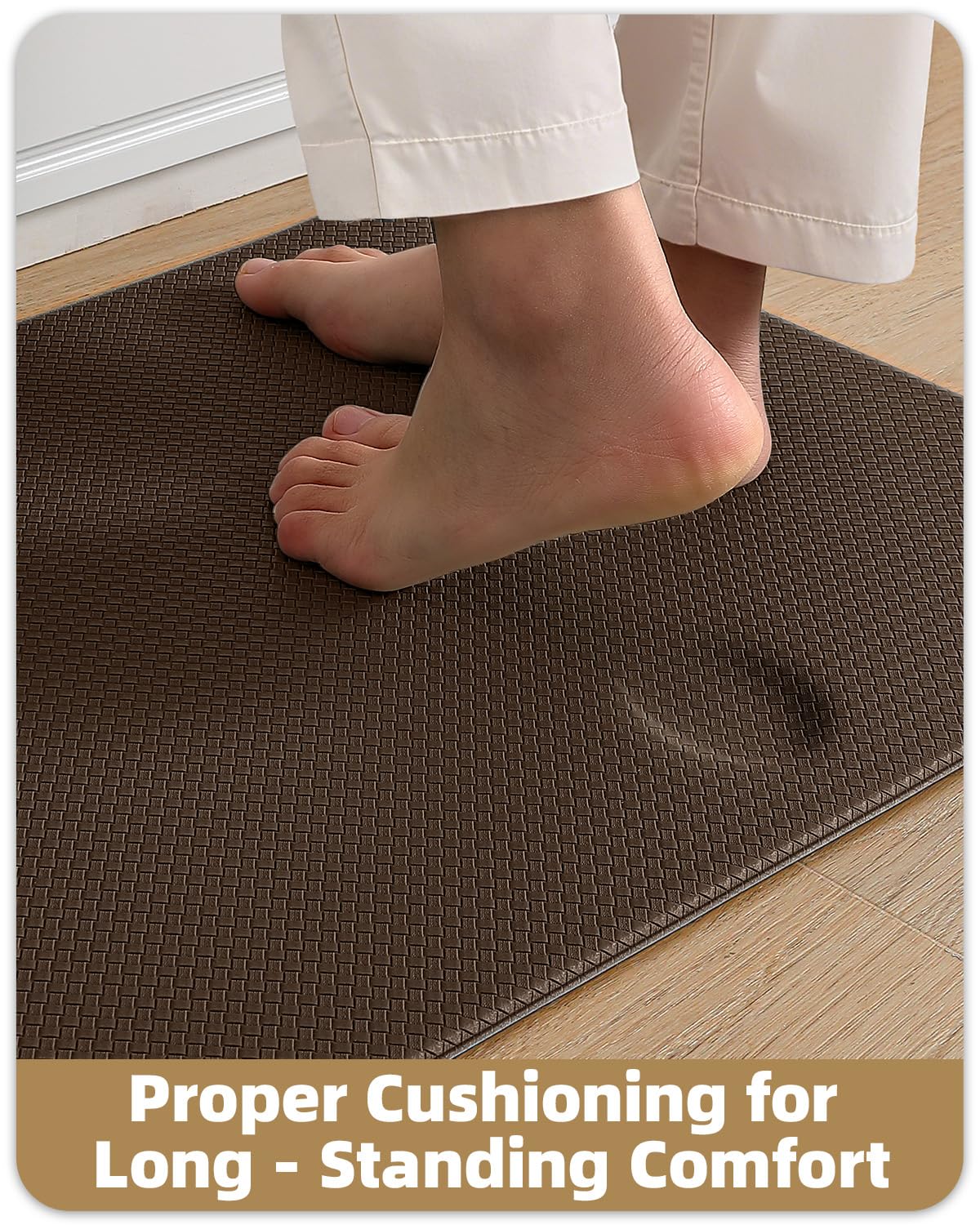 Tappeto Cucina Antiscivolo COLOR&amp;GEOMETRY - 44x75+44x150 Cm, Imbottito Schiuma, Anti-fatica, Lavabile