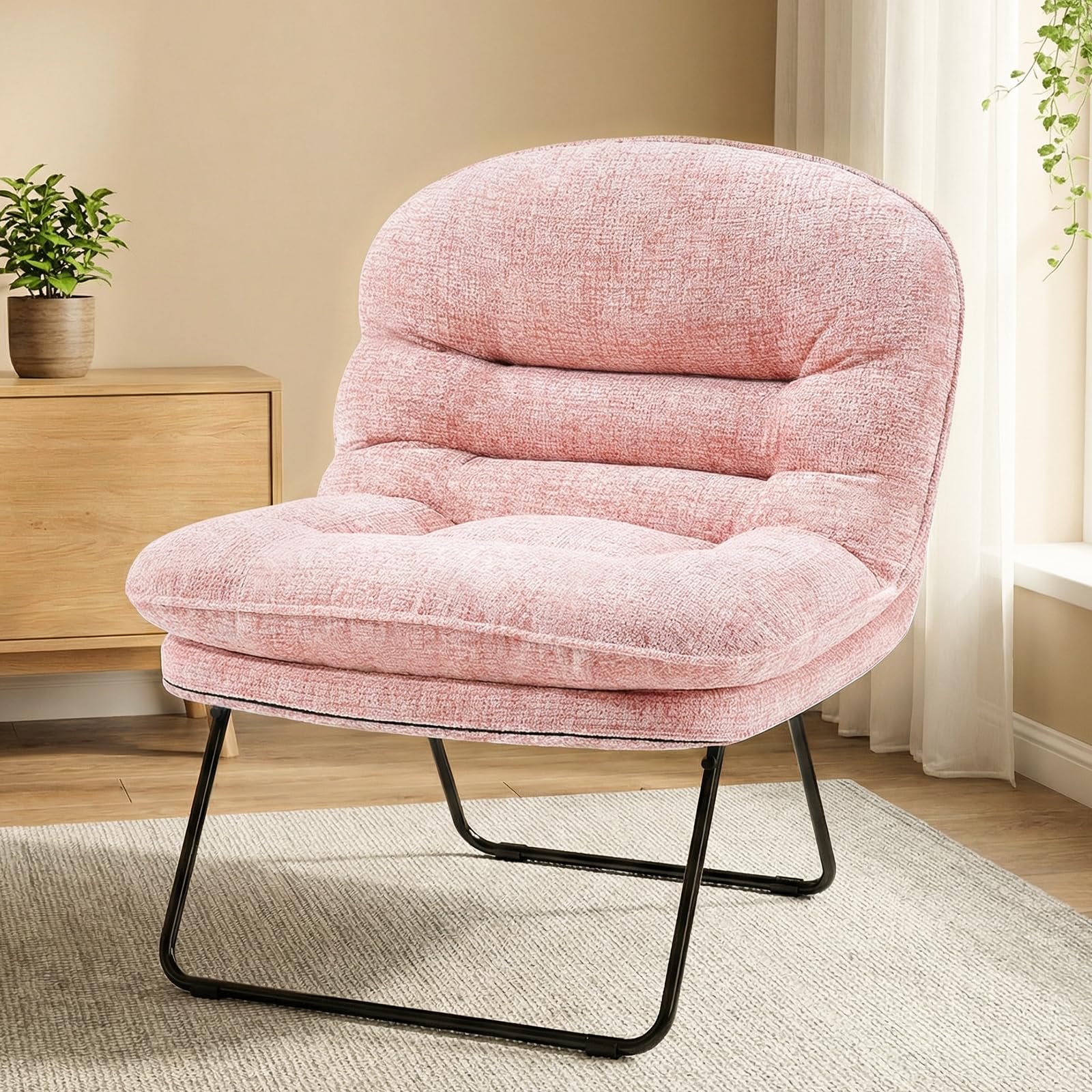 DUMOS Comfy Saucer Chair,Foldable Padded Chairs for Bedroom, Dorm & Gaming, Foldable Fashion Floor Chair with Back Support for Small Spaces,Hot New