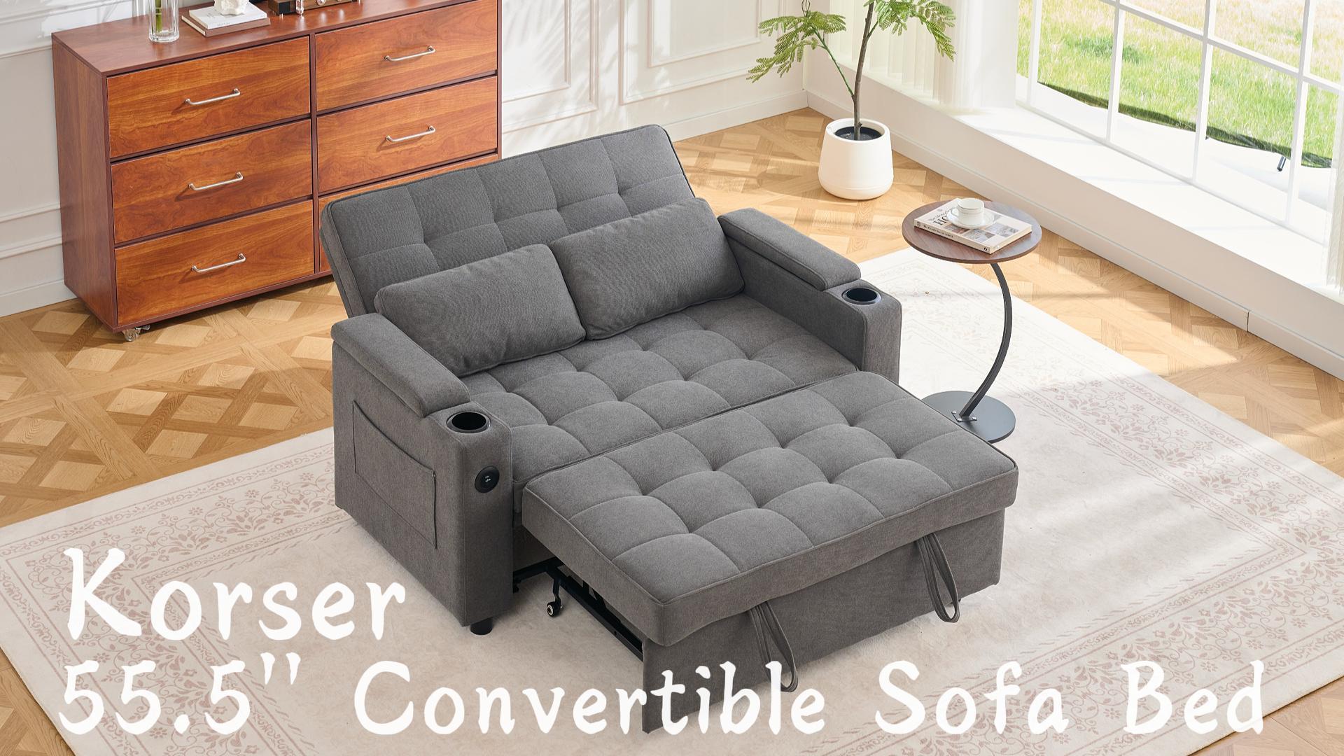 トップス Buffer Couch Surfers size 5 Amazon.com: Korser 55.5'' 3-in-1 Convertible Sofa Bed, Pull Out