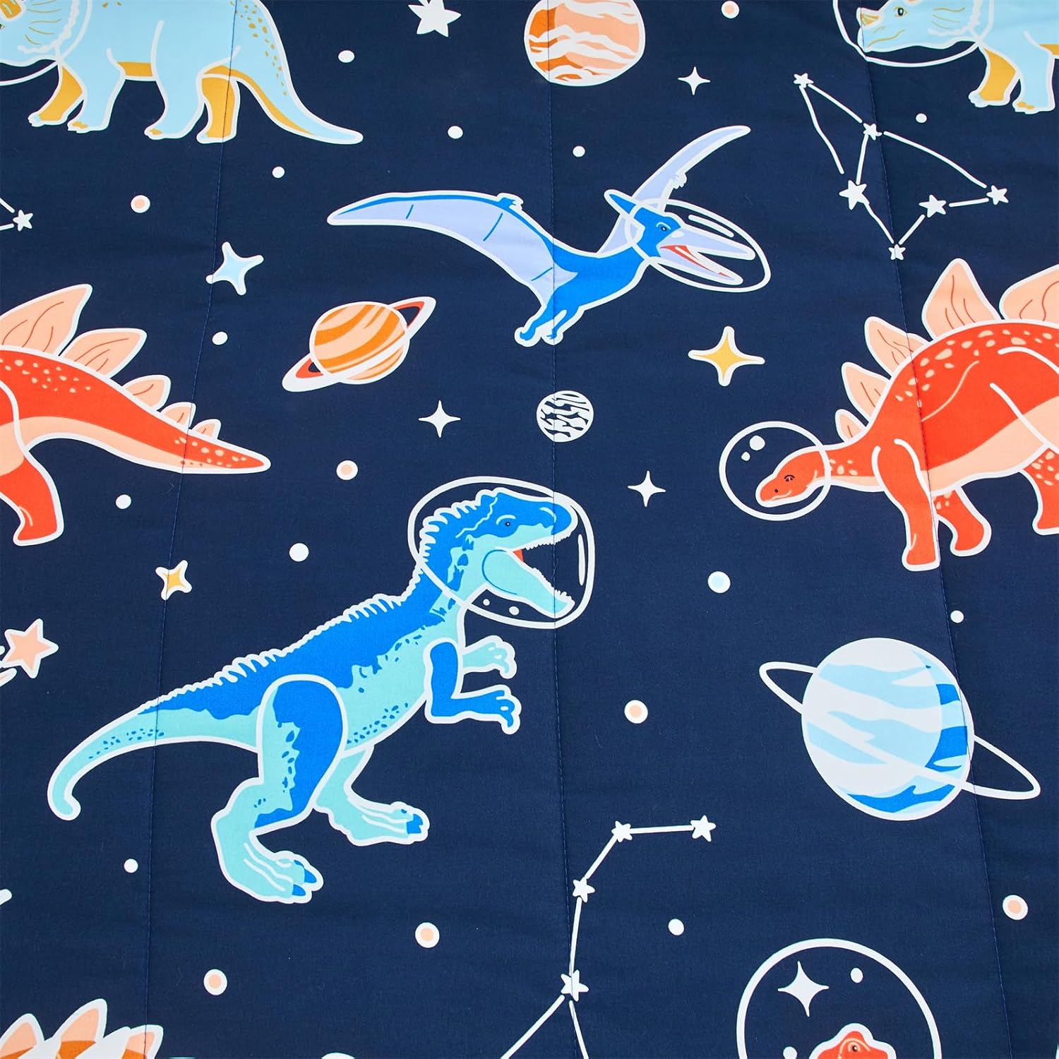NTBED Dinosaur Kids Comforter Set Twin Size 5 Pieces Bed in A Bag for Boys Girls,Glow in The Dark Space Planet Bedding Set with Sheet - Image 5