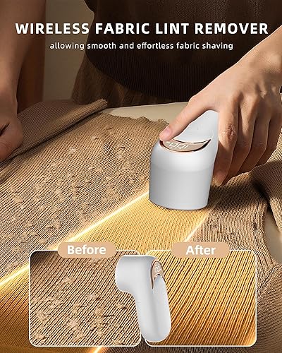 Miniatura 10 de Afeitadora de tela y removedor de pelusas, afeitadora de 2600 mAh y cepillo de pelusa 2 en 1, hojas de 6 hojas, desfuzzer de suéter, elimina