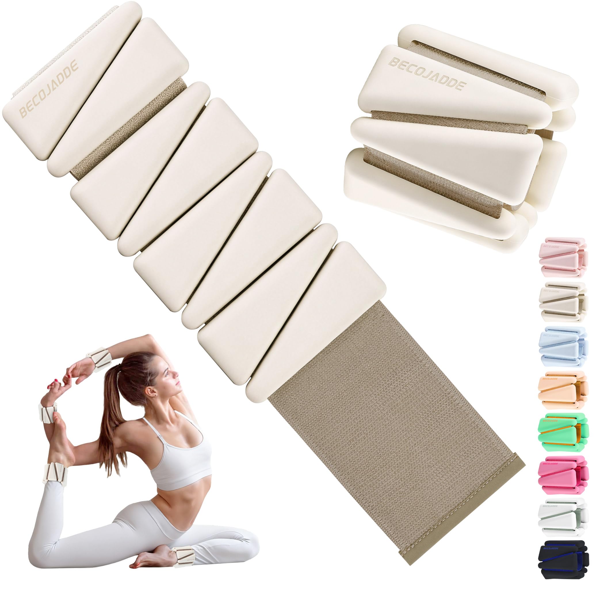 Ankle Weights for Women Adjustable Wrist Weights Set of 2 (1 lb/2 lb Each)