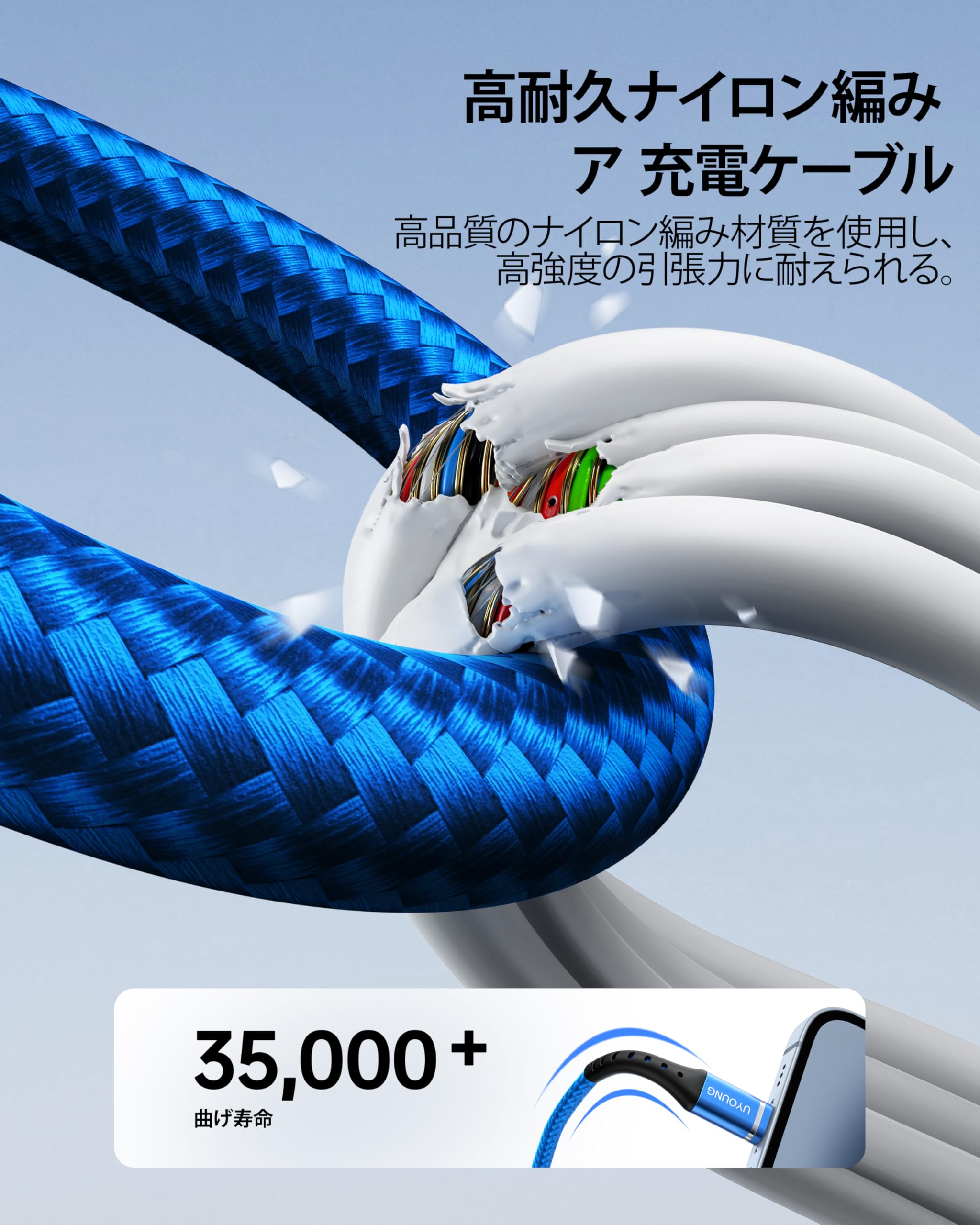 Amazon.co.jp: USBケーブル 3in1 充電コード 1.2m (ライトニング