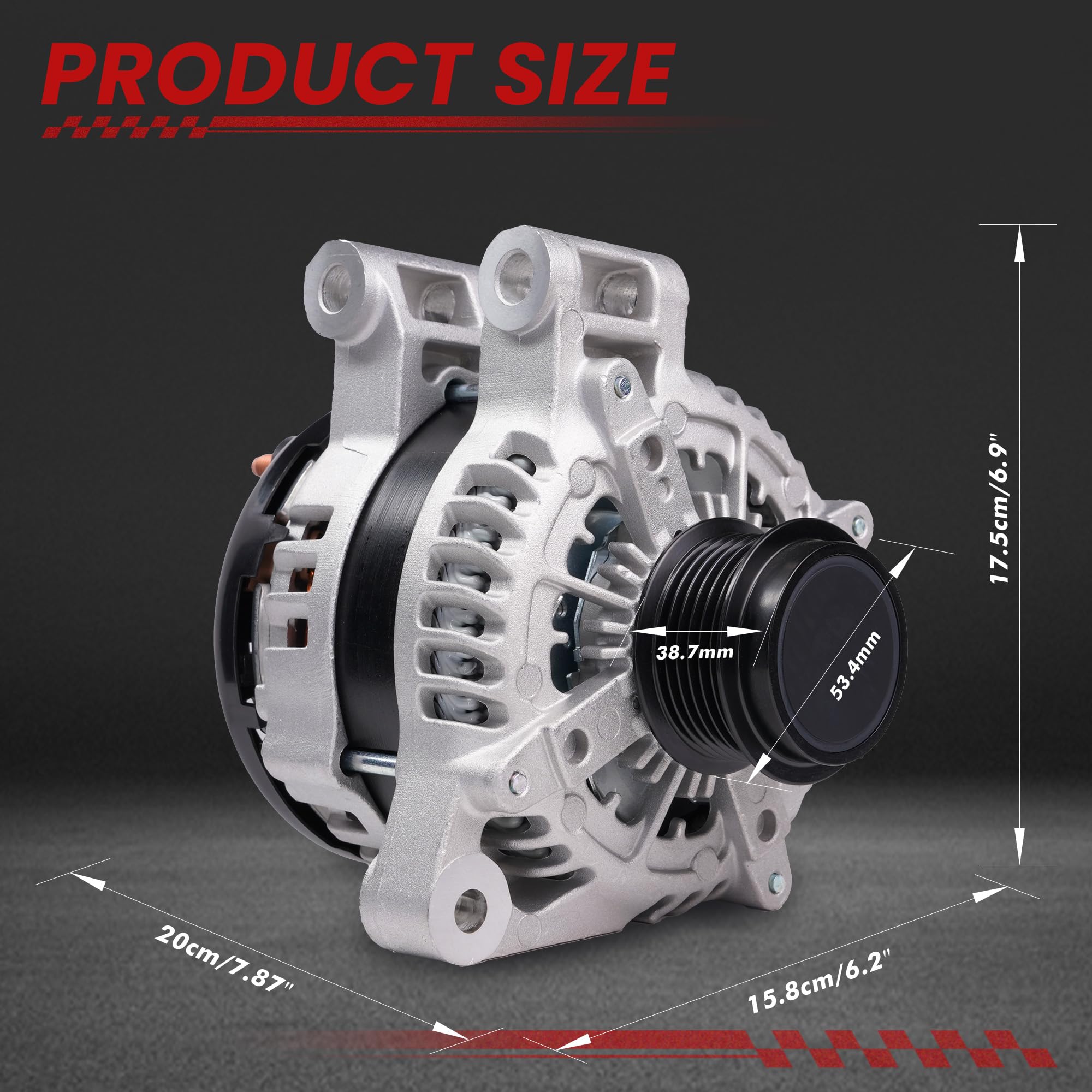 Car Alternator Replacement Alternator For Buick Enclave 2008-2016 & GMC Acadia 2007-2016 | V6 3.6L | Part #25815839, 11252 Replaces Oem 25815839 - Foto 3