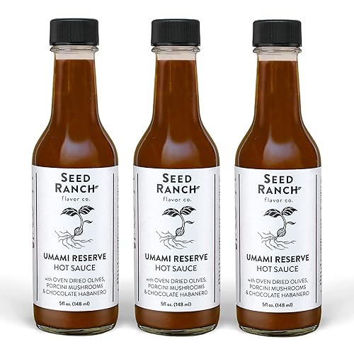 Seed Ranch - Reserva Umami Hot paquete de 3 Chocolate Habanero Heat Salsa picante orgánica gourmet salada Ganador del premio Seed Ranch - Reserva Umami Hot paquete de 3 Chocolate Habanero Heat Salsa picante orgánica gourmet salada Ganador del premio