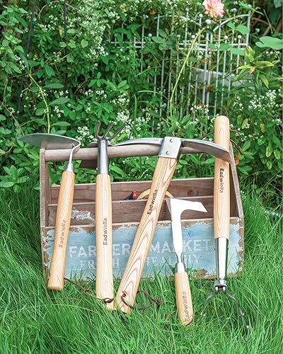 Miniatura 7 de Pick Mattock Hoe Garden Pick Herramienta de azada de plantación de hacha de 15 pulgadas con mango de madera dura para excavar, aflojar, zanjas,