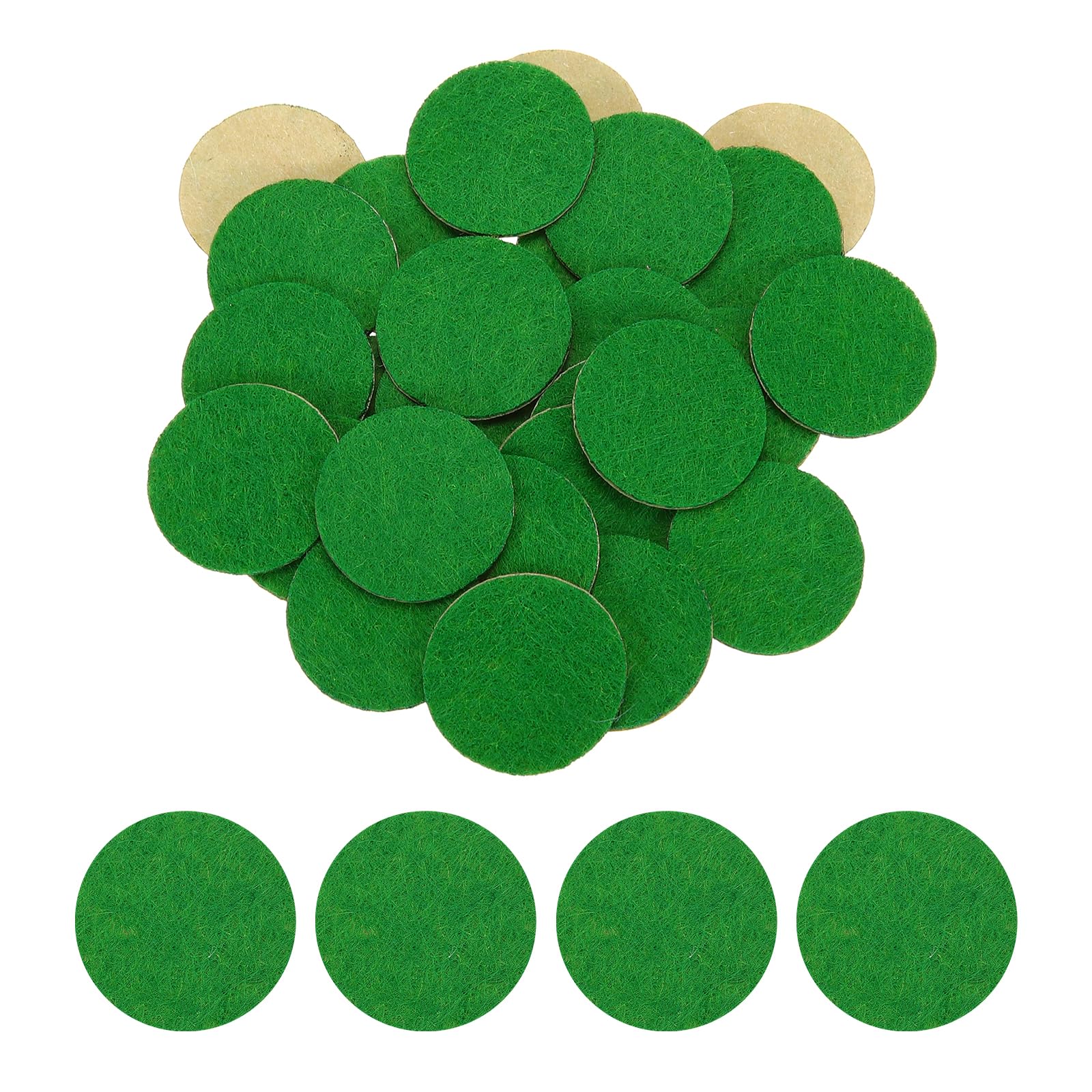 HARFINGTON 100pcs Adhesive Felt Circles 20mm 0.8" Green