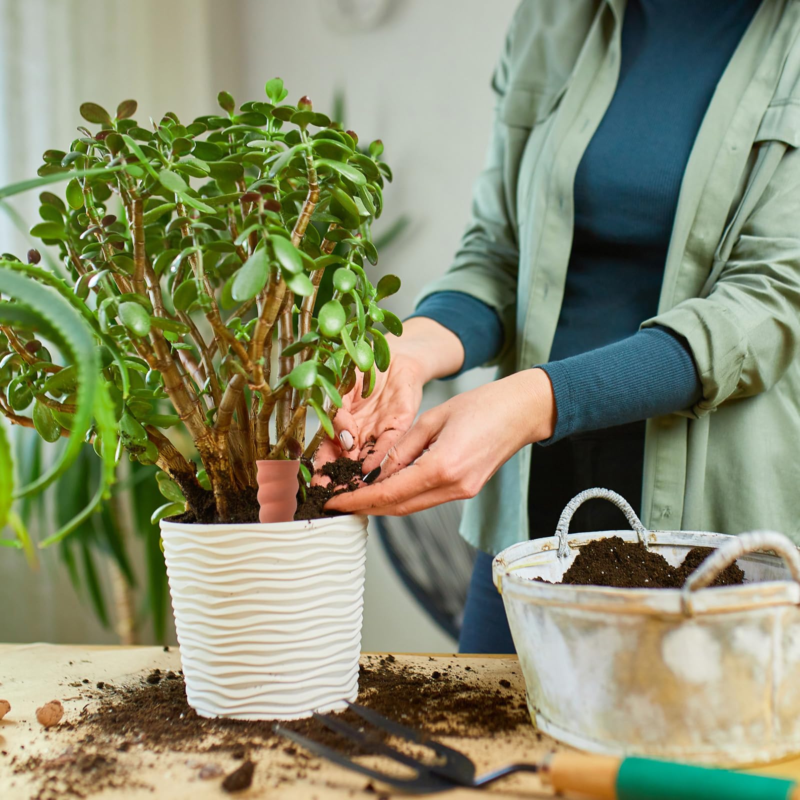 Geiserailie 8 Piezas Cono de Riego de Arcilla Globos de Riego de Terracota Ayuda para Regar Las Plantas Bolas de Riego de Arcilla Dispensador de Agua de Cerámica para Plantas