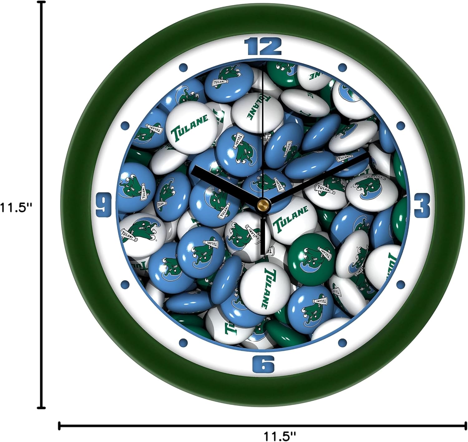 SunTime Tulane University Green Wave - Candy Wall Clock