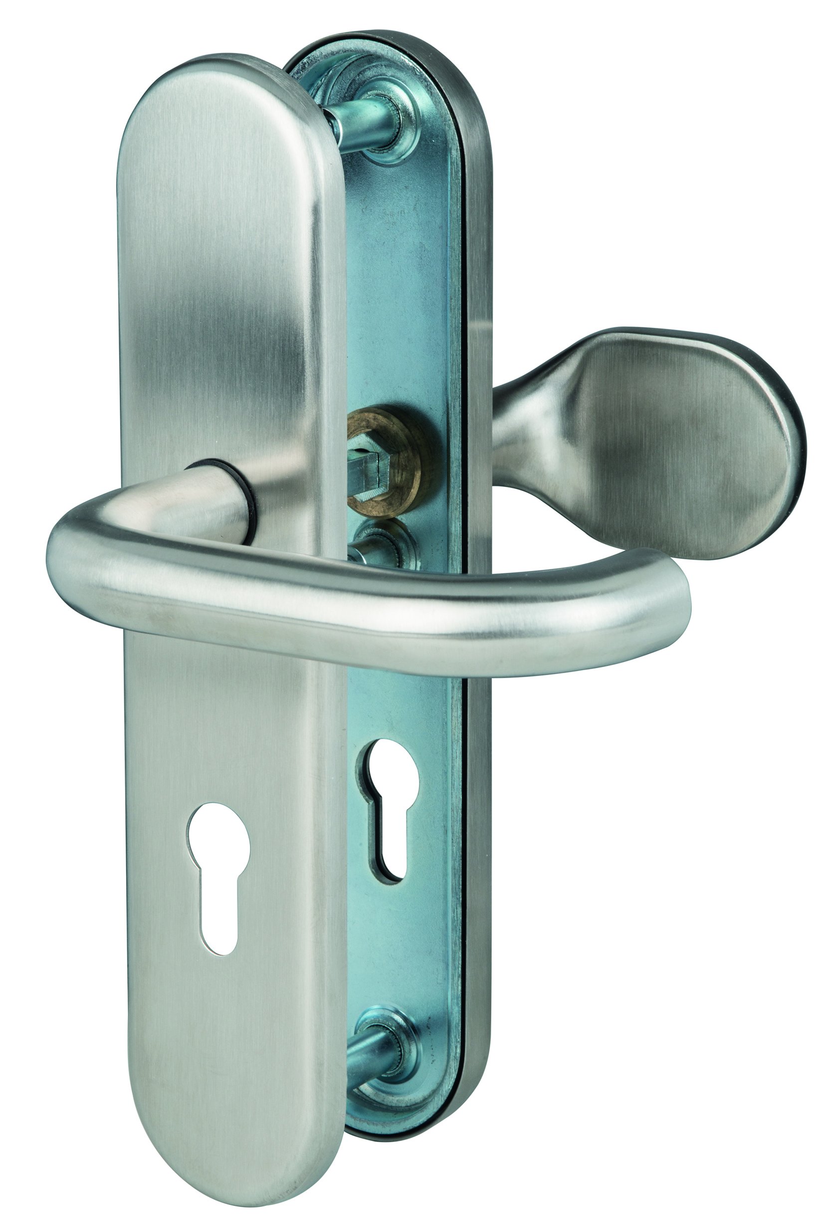 Poignée de porte Alpertec Toronto PZ 72mm en acier inoxydable satiné