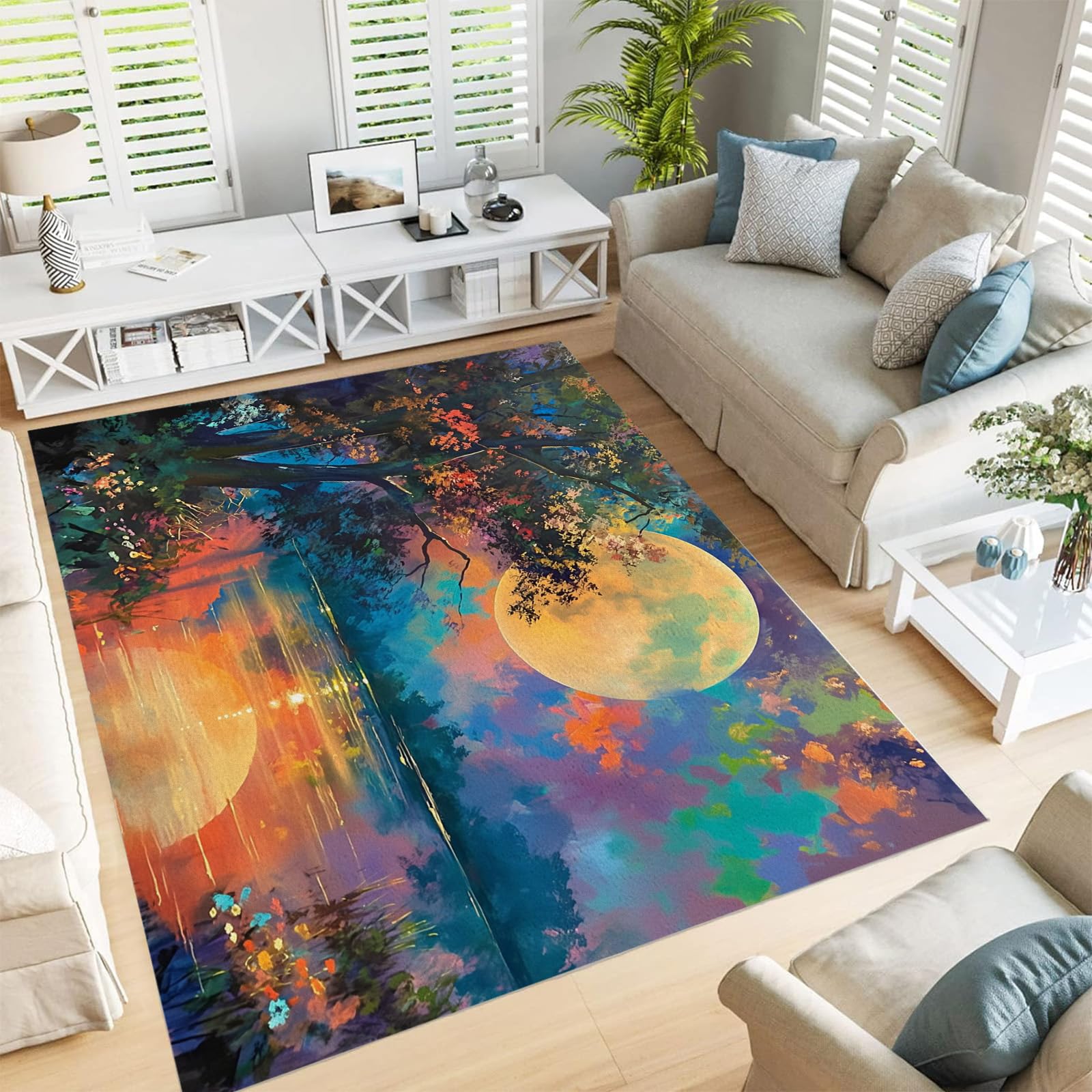 Tapis de salon doux et antidérapant pour créer un coin lecture chaleureux