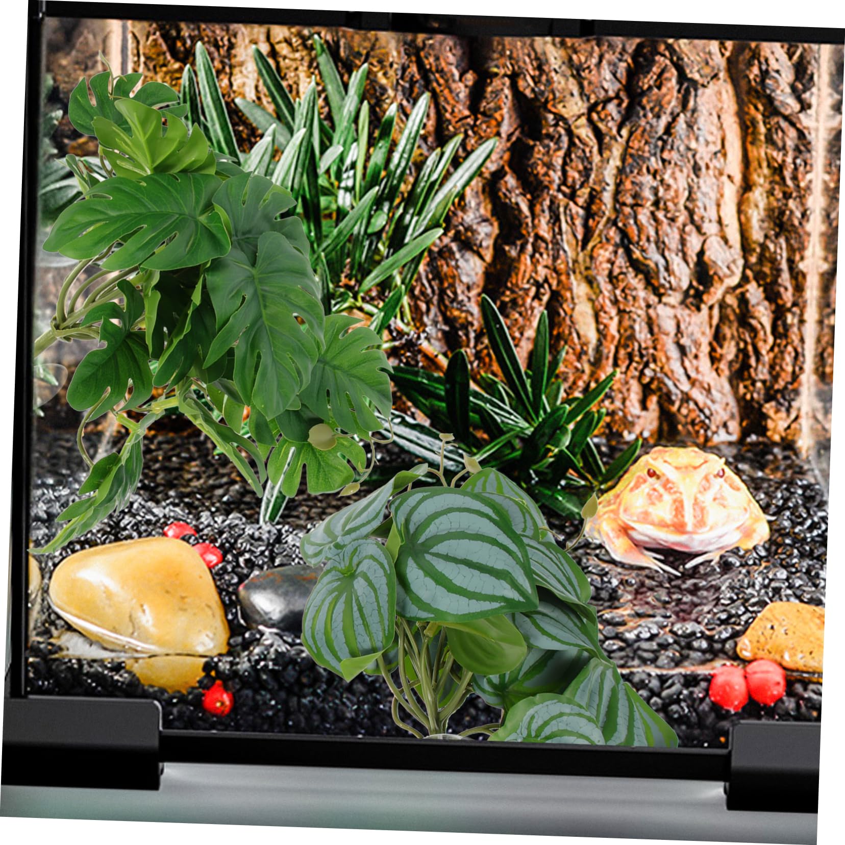 minkissy 10 piezas de decoración de plantas de reptiles simulación plantas falsas decorativas plantas artificiales plantas terrario decoraciones del hogar plantas decorativas reptiles plantas de