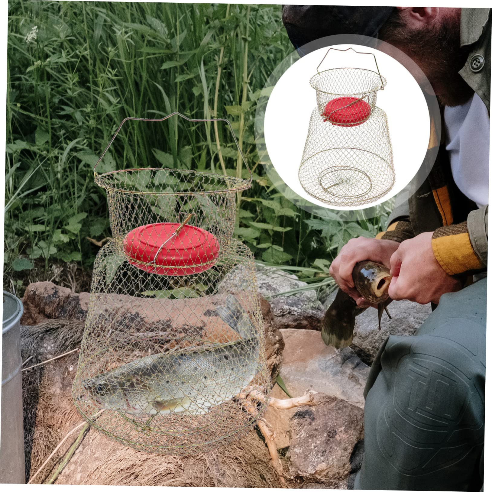 HANABASS Cesto Di Pesce Rete Da Pesca Rete Galleggiante Da Pesca Tubo Rete Da Pesca Esche Da Pesca Cattura Del Pesce Netto Cestino Da Pesca Per I Pesci Rete Da Pesca Gamberetti D'Acqua