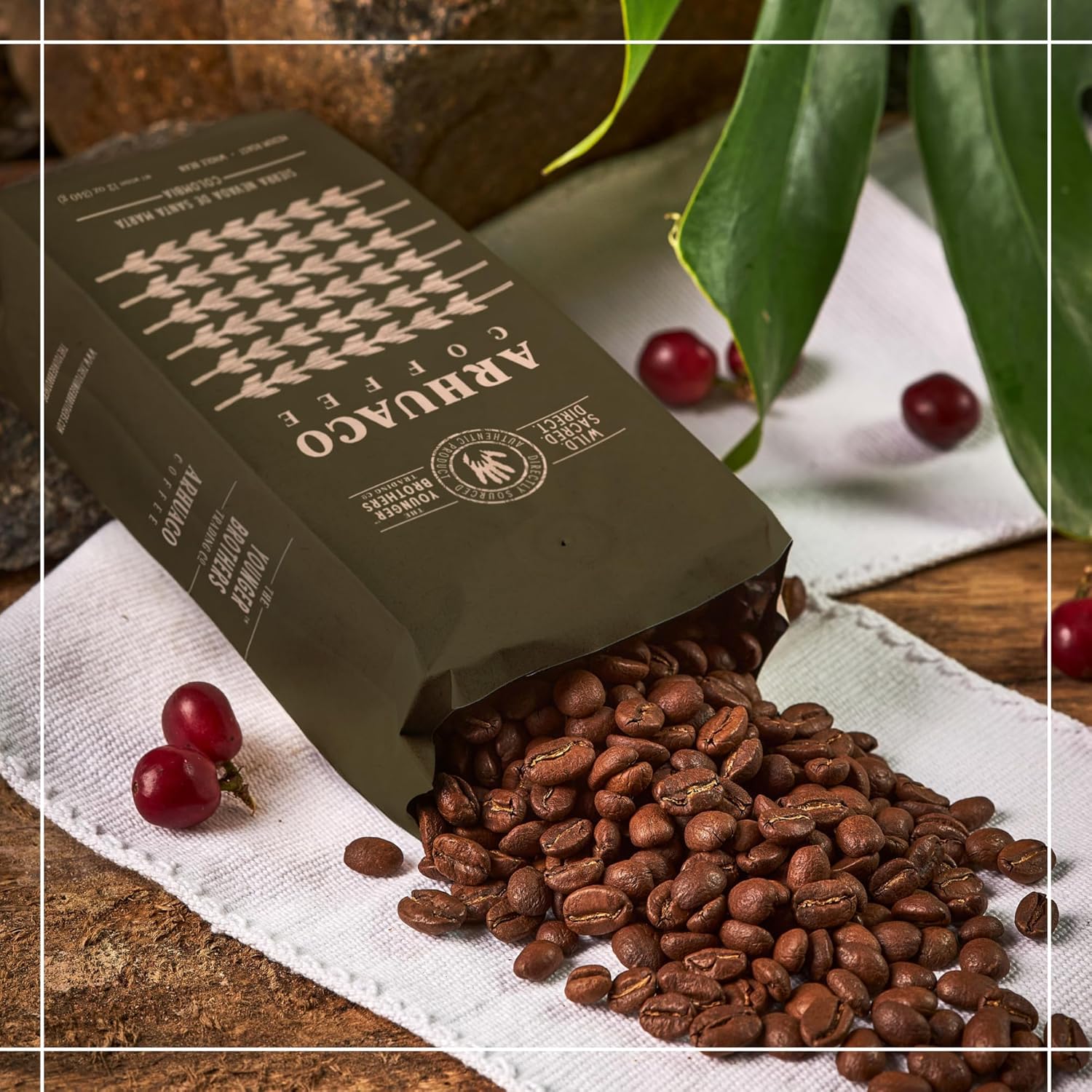 The Younger Brothers Trading Co. – Arhuaco Indigenous Wild-Grown Coffee, Medium Roast, Whole Bean, 35.2 oz (1 kg)