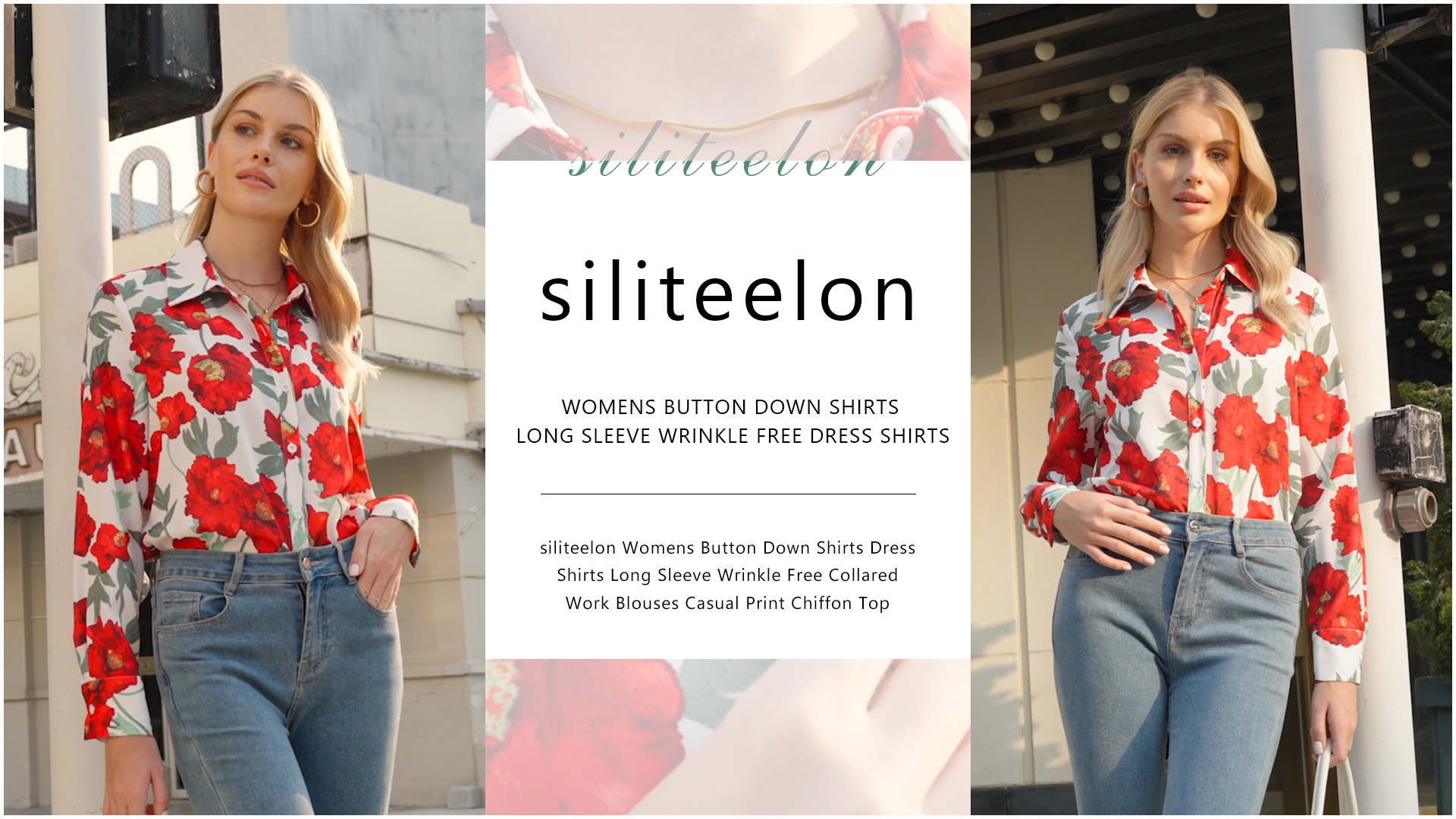 トップス yilon little flower chiffon blous Little flower chiffon blouse – YILON