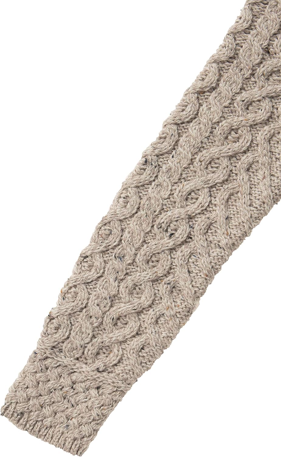 Aran Crafts Women's Cable Knit Long Hooded Side Zip Coat (100% Merino Wool) - Image 6