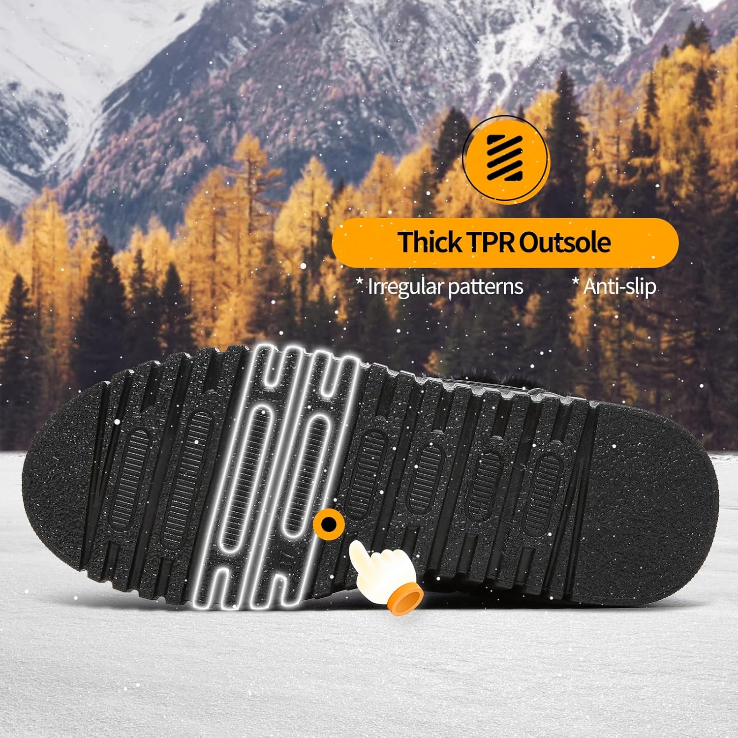 ZGR Women's Snow Boots Winter Waterproof Ankle Booties with Side Zipper,Warm Lining for Outdoor Combat Boots - Image 5