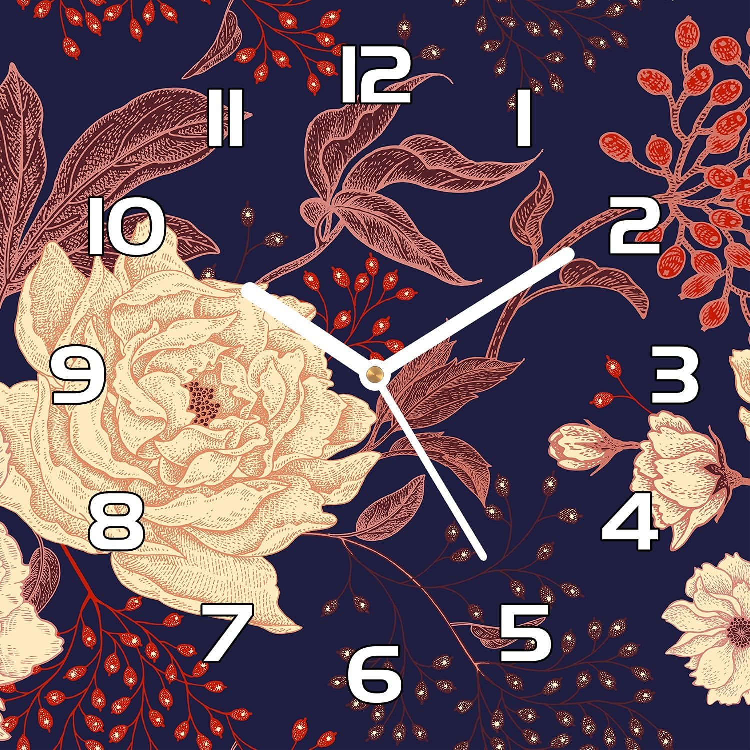 Horloge murale moderne Coloray Roserowan en verre pour salon lumineux