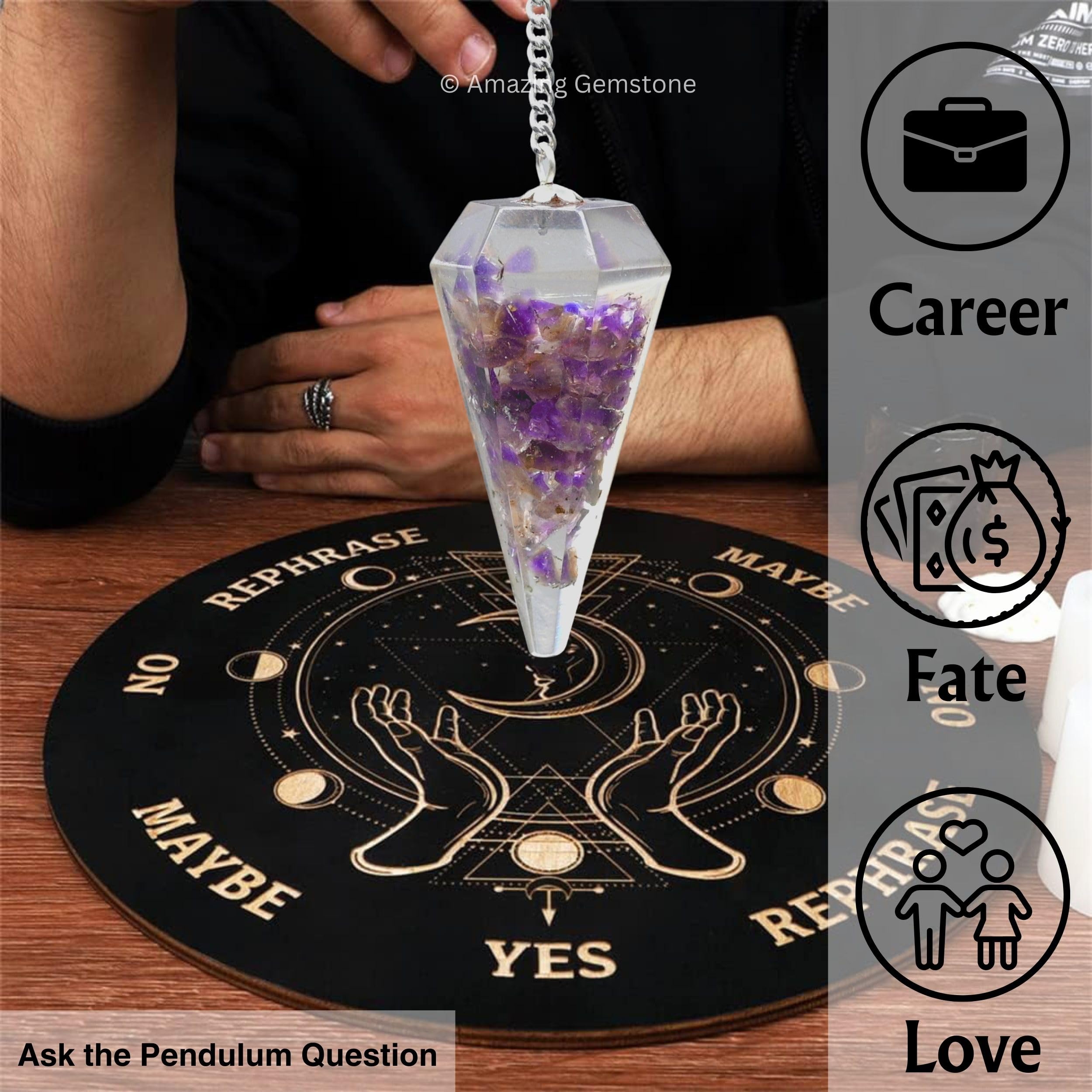 Amazon.com: Amethyst Orgone Crystal Pendulums | For Divination and