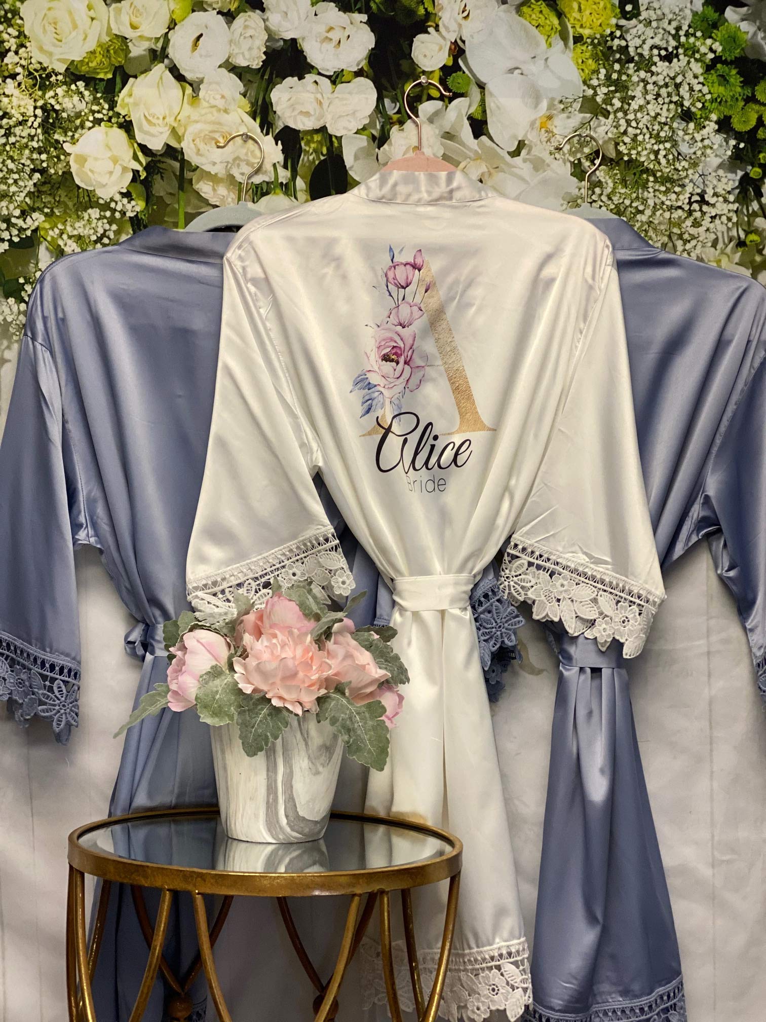 Custom Design On Robe Customized robes for wedding party | Honestweddingadvice.com