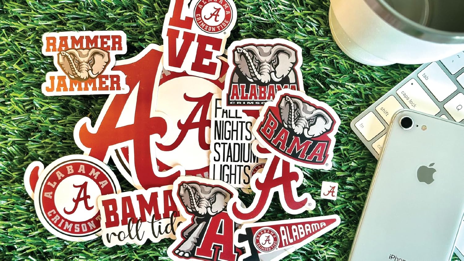 University of Alabama Stickers for Gift, Car, Water Bottle, Laptop, and Phone for Bama Football Fans and University Graduates (Alabama Crimson Tide) - Image 6