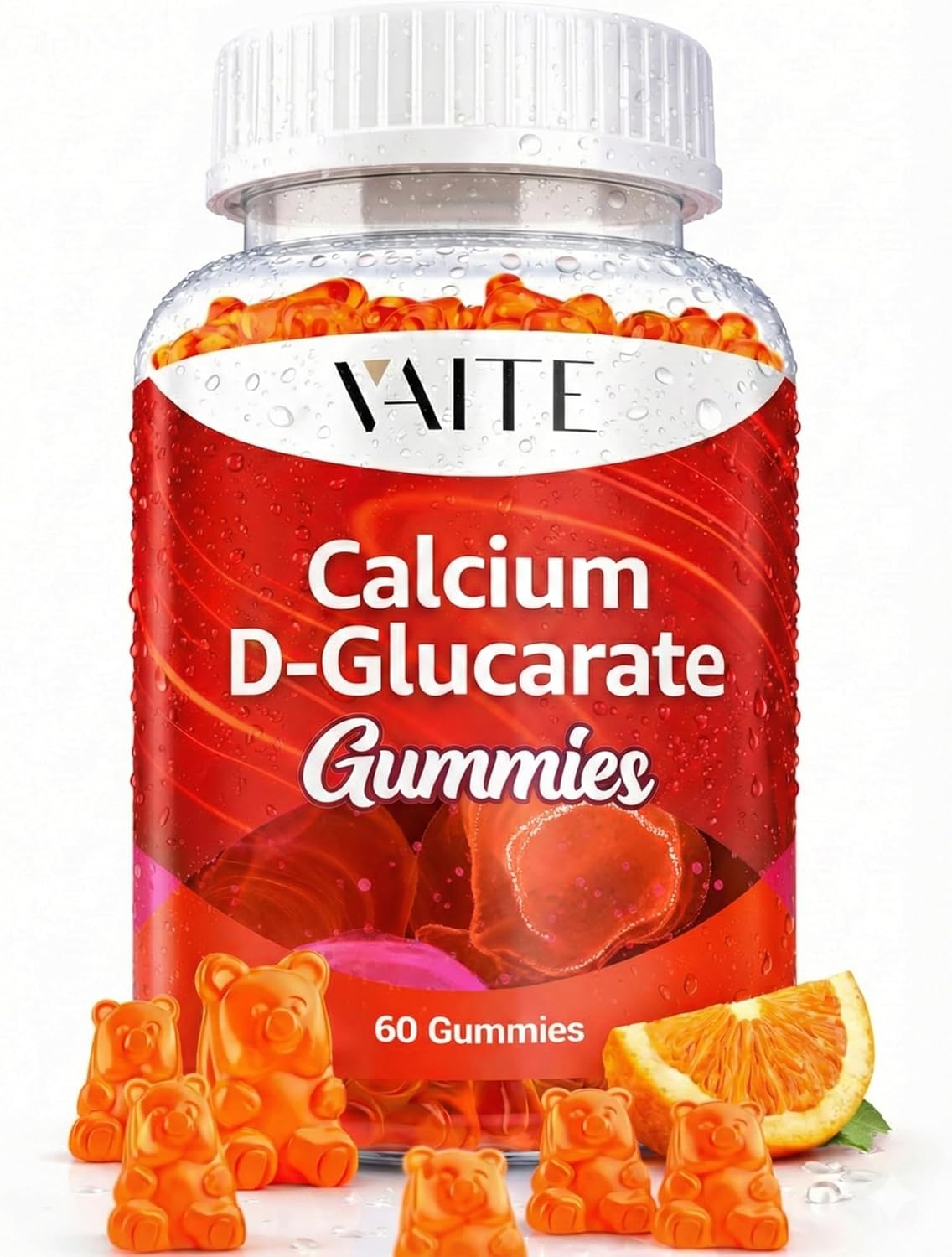 Calcium D-Glucarate Gummies 1000mg - CDG Cleanse Supplement for Men and Women, Hormone Metabolism Balance & Menopause Supports, Non-GMO, Vegan, Gluten Free, Soy Free Supplements, 60 Gummy Chewables