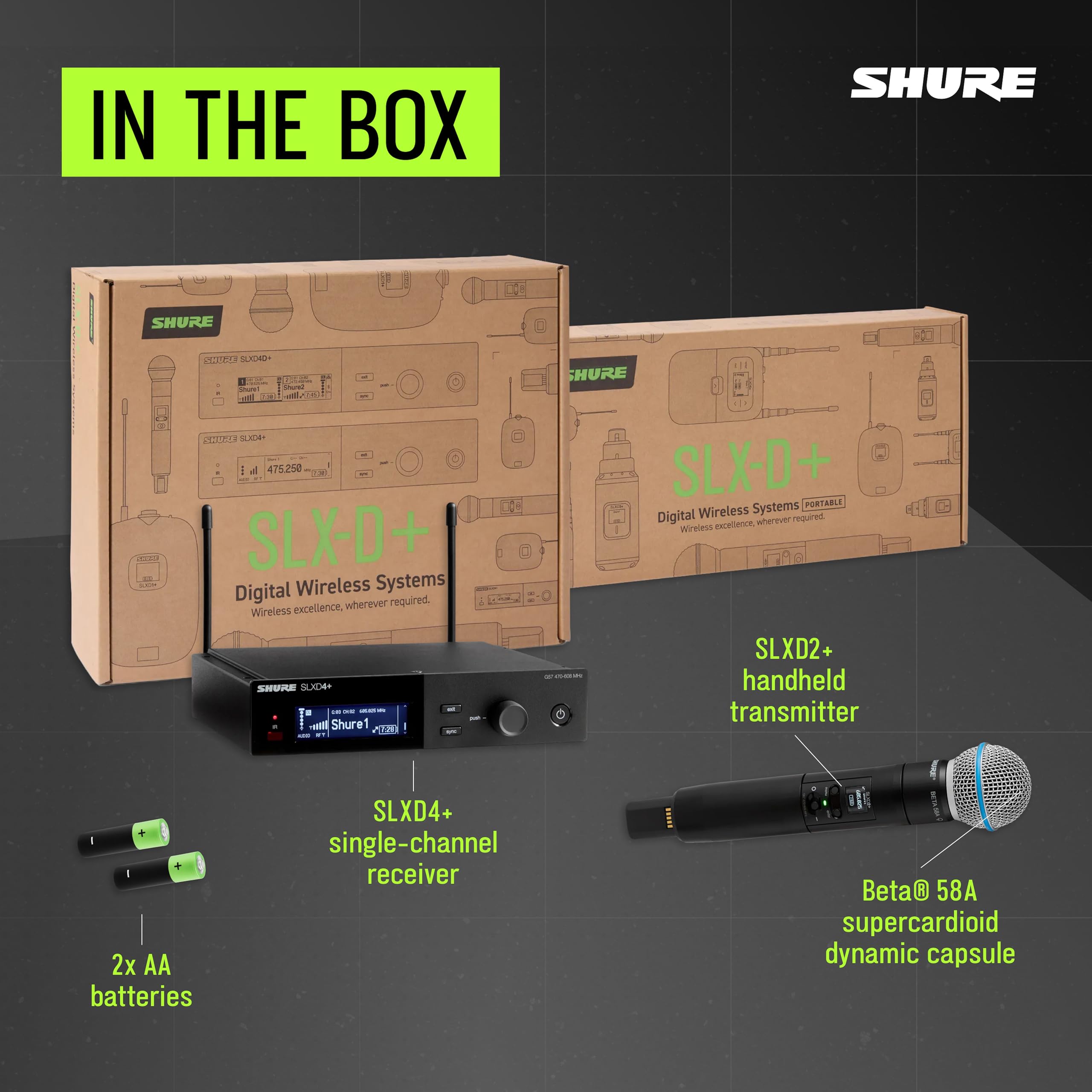 Amazon.com: Shure SLXD24+/58 Handheld Wireless System - Includes