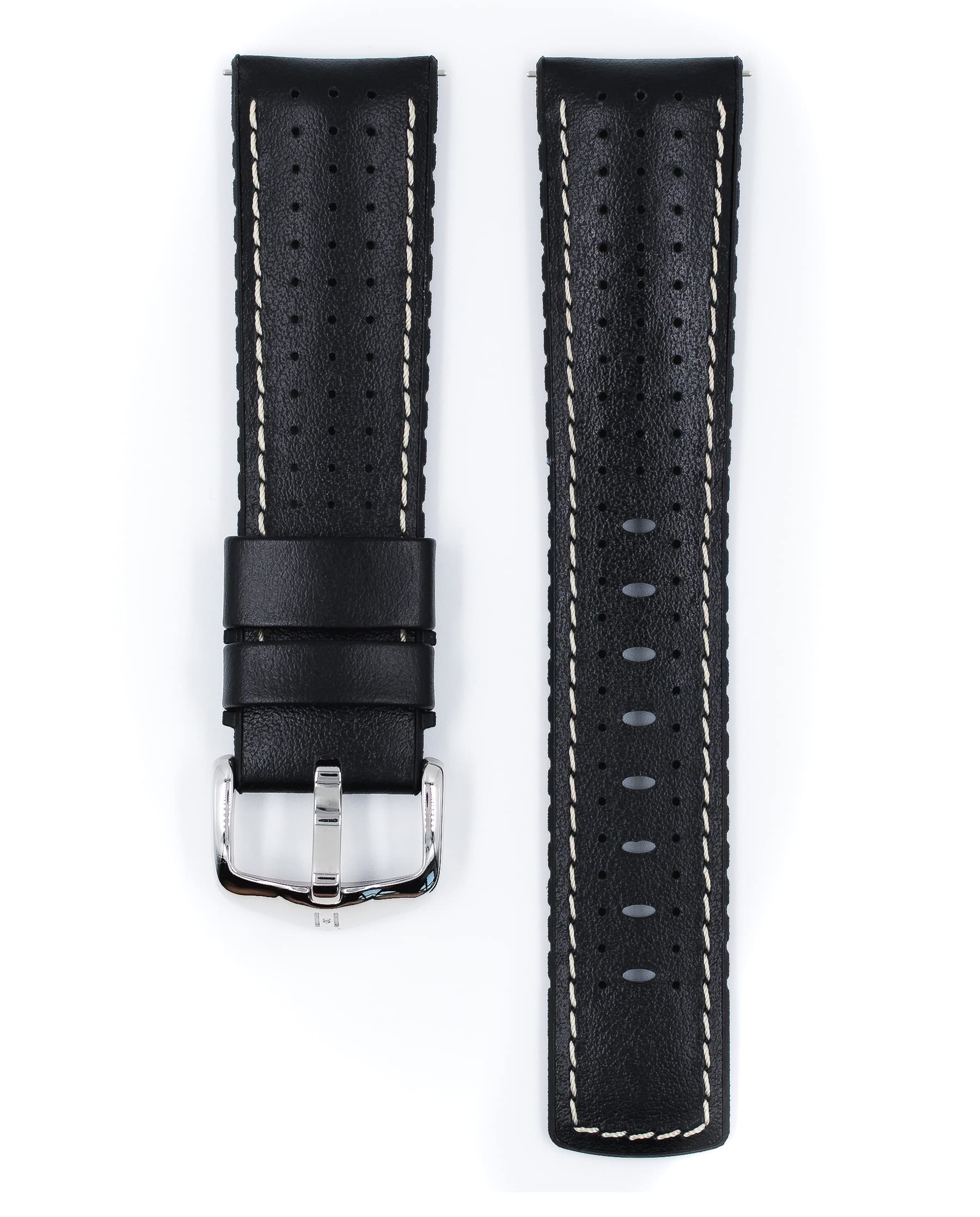Hirsch Herren Performance Uhrenarmband Modell Tiger 21 mm Schwarz