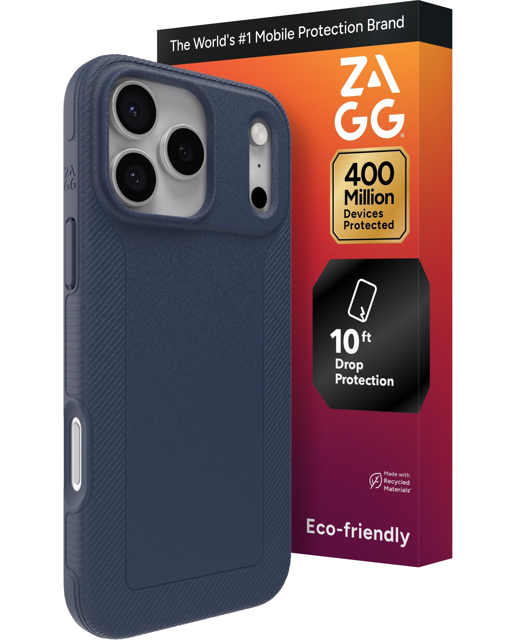 ZAGG Luxe - Custodia a scatto per iPhone 17 Pro Max, blu navy, grafene resistente per protezione dalle cadute (3 m), design sottile e leggero, compatibile con MagSafe