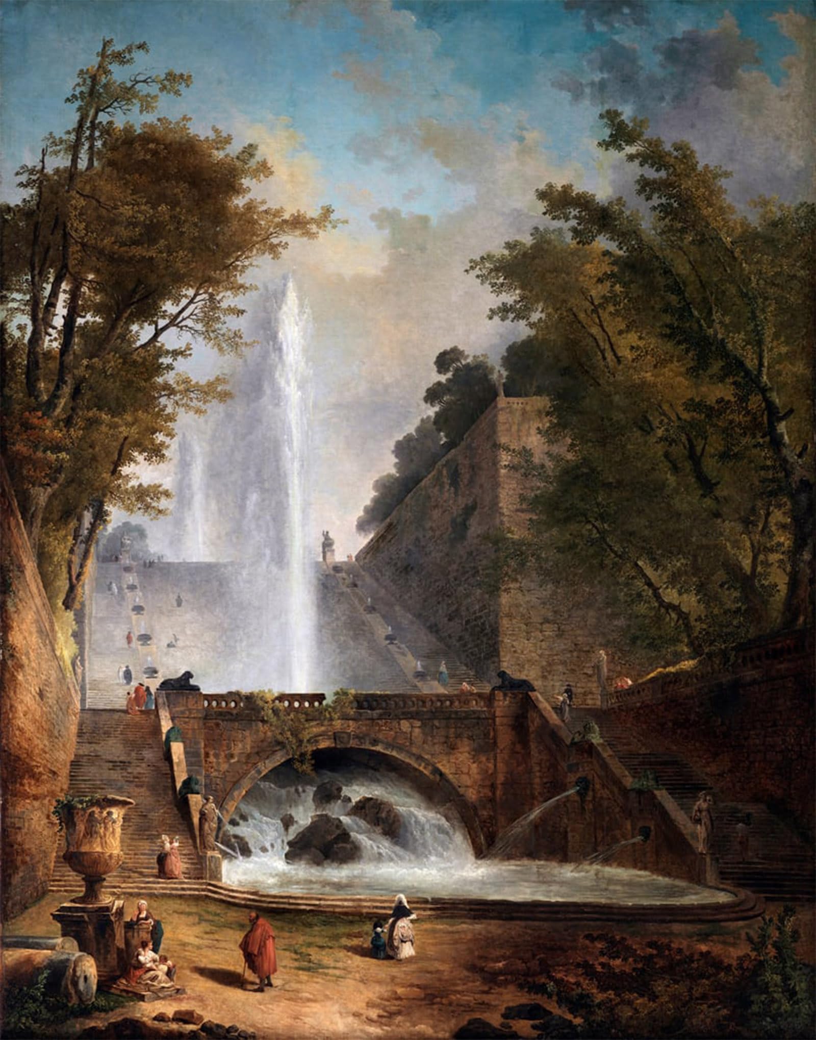 SERENDIPITP Retro Picture Poster Wall Art Pictures Painting Unbekanntes Bild by Hubert Robert Wall Art Canvas Print for Wall Decor 60x90cm