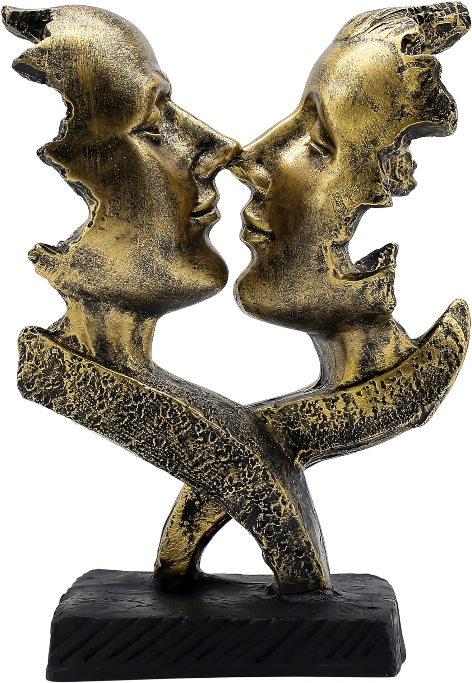 Abstract Couple Love Sculpture Polyresin Showpiece for Home Decor | Modern White Art Statue for Living Room, Bedroom & Gift