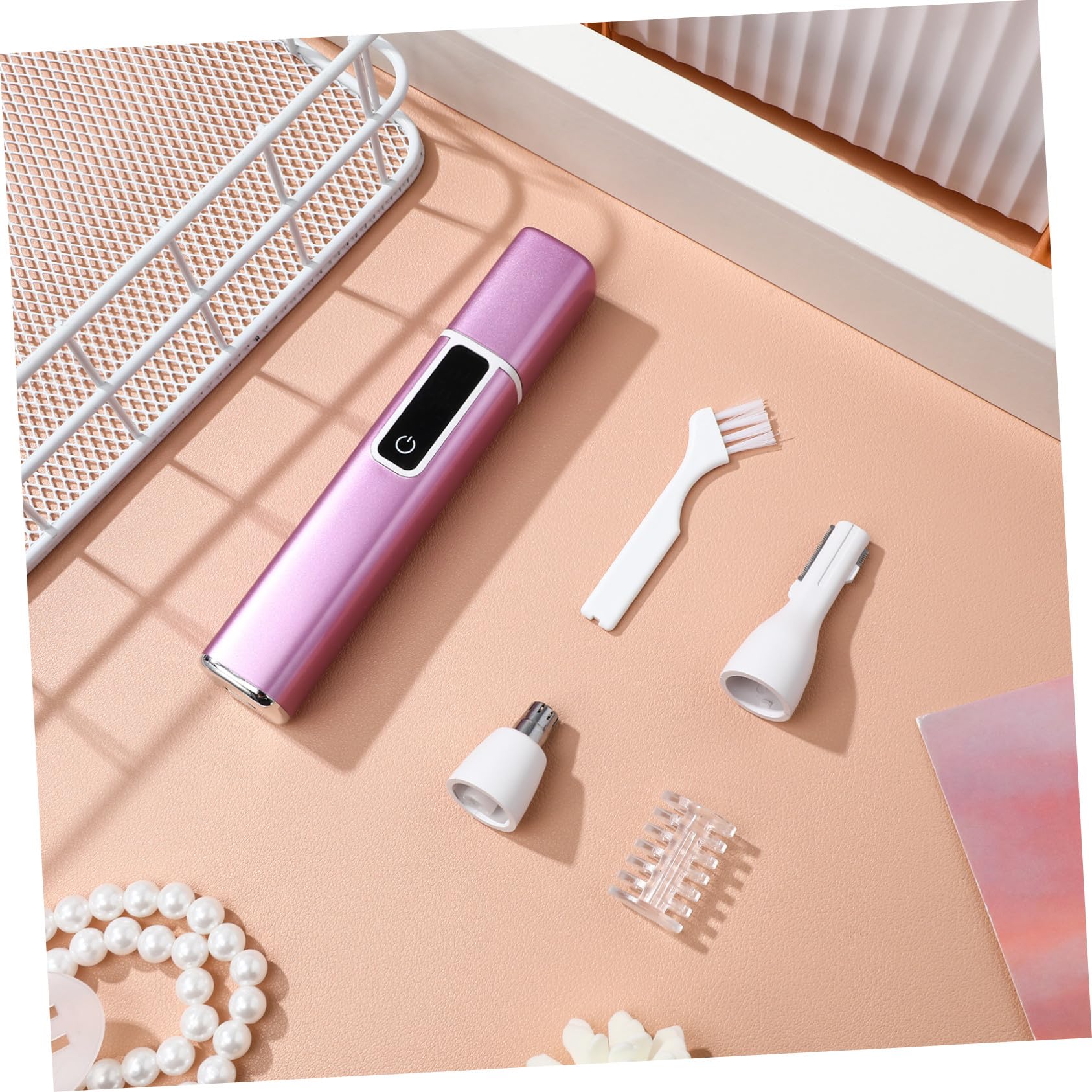 Homoyoyo Epilatore Elettrico Donna Ricaricabile USB Multifunzione con Display Digitale Velocità e Testina Sostituibile Trimmer Viso Naso Sopracciglia Portatile per Uso Quotidiano