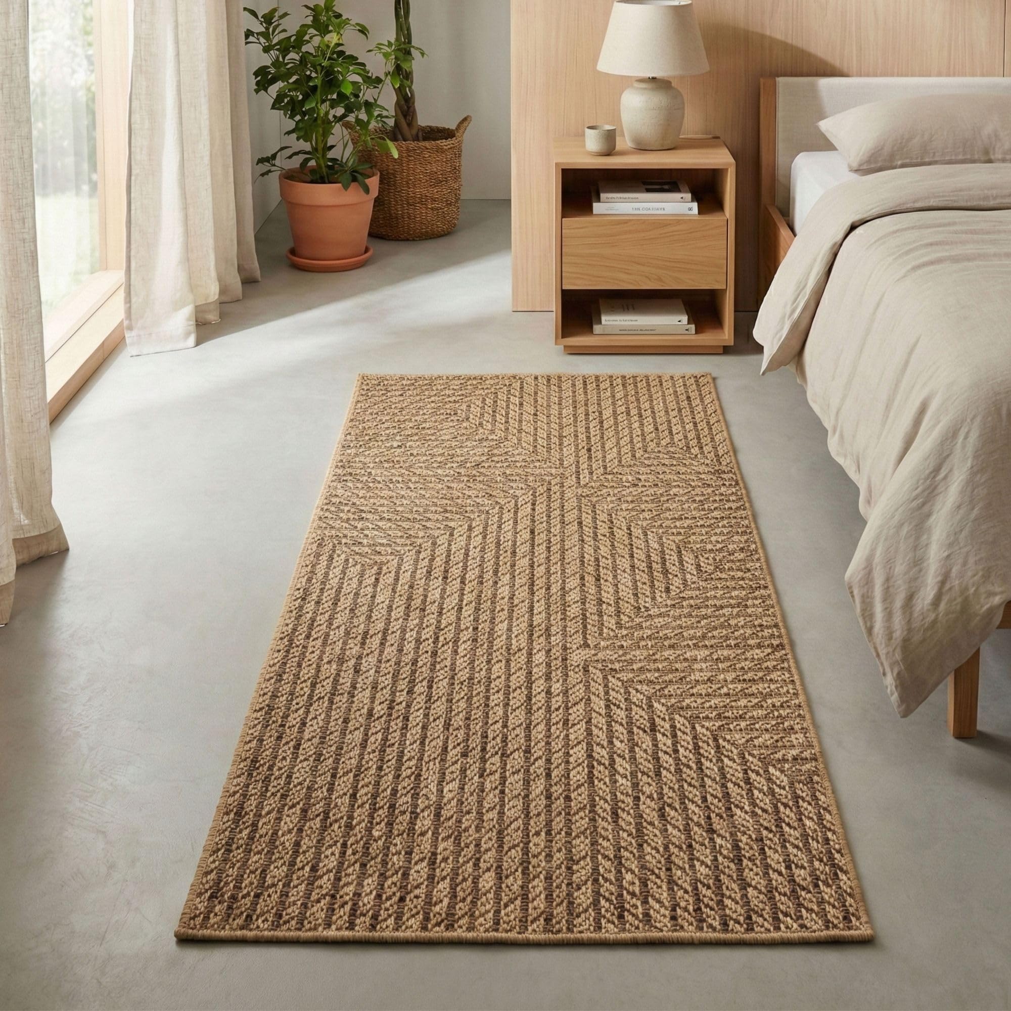 Tapis d intérieur et d extérieur aspect jute Carpetsale24 80x150 cm