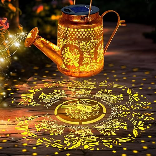 Miniatura 22 de Faroles solares impermeables para exteriores, regadera de colibrí, decoración de jardín, luces solares colgantes para camino, arte de patio