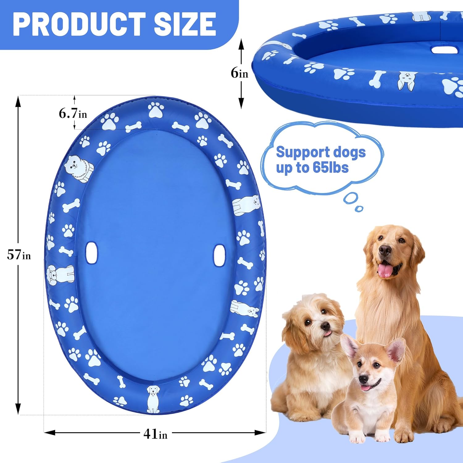 Dog Pool Float Inflatable Pool Floats for Small Medium Large Dogs Summer Dog Raft for Lake River Pool