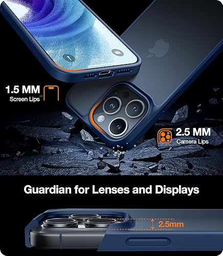 Miniatura 121 de TORRAS - Funda a prueba de golpes para iPhone 14 (contra caídas de grado militar de 10 pies), elegante, parte trasera translúcida y borde suave