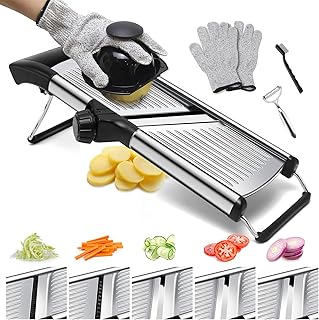 Mandoline slicer, Stainless Steel adjustable Mandoline vegetable slicer,...