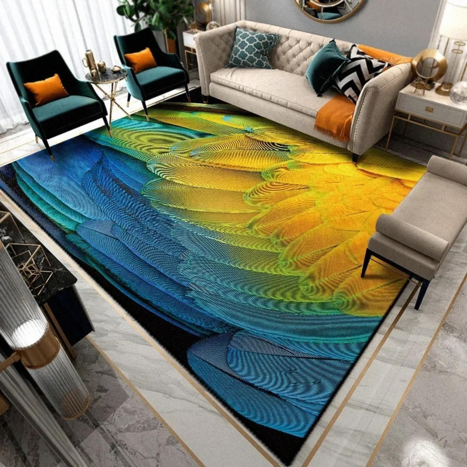 Tapis en plumes antidérapant pour sécuriser le sol de la cuisine et du salon