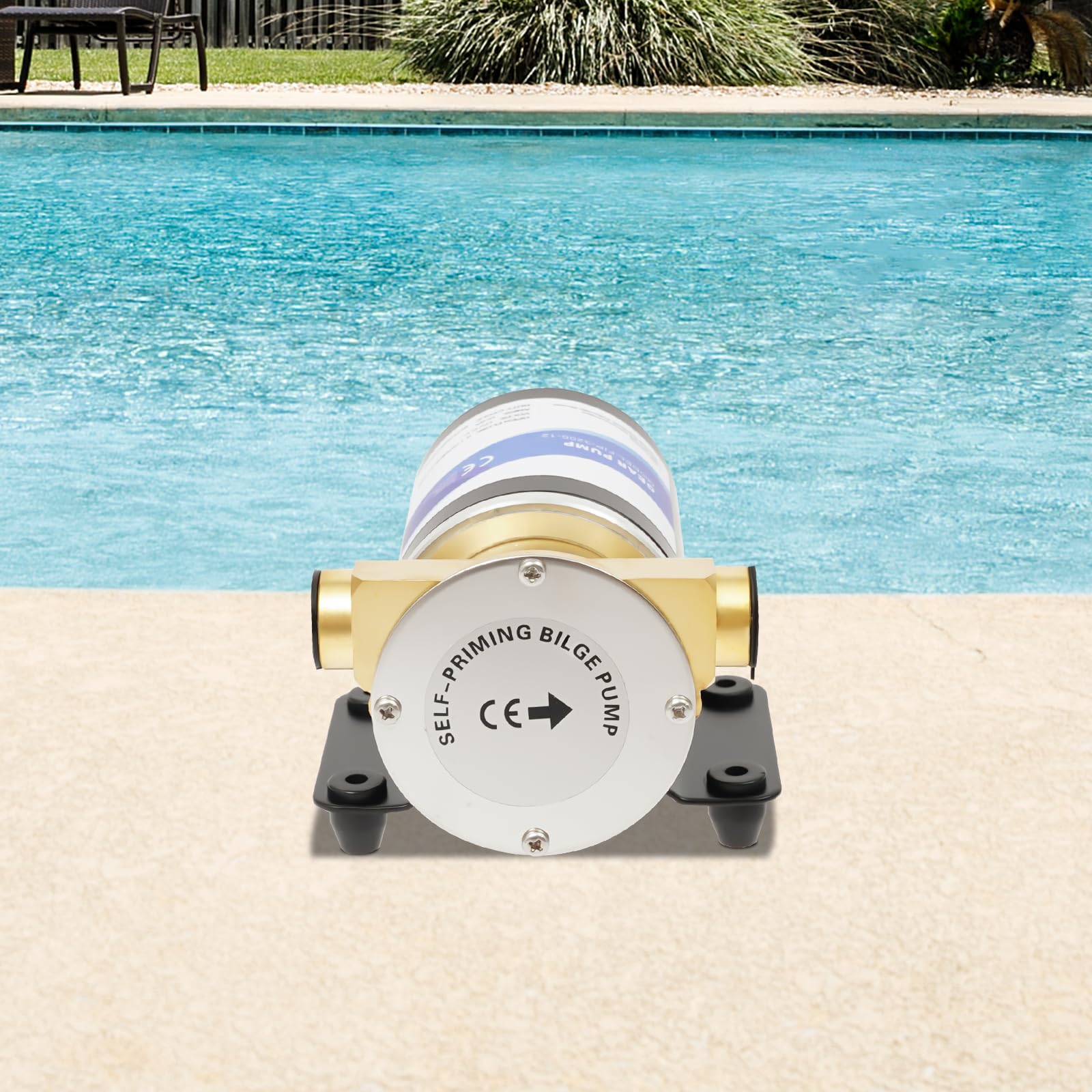 Bomba de agua de 120 W CC, 2850 rpm, silenciosa autocebante, 30/23 l/min, bomba sumergible para agricultura, jardín, estanque y drenaje de barcos (30 litros por minuto)