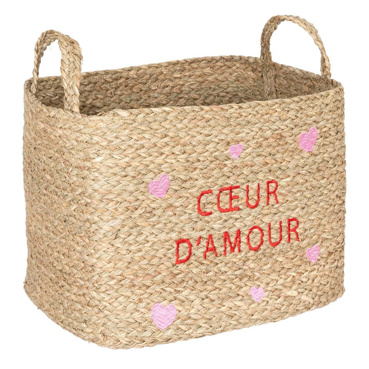 Atmosphera - Lot de 3 paniers Enfant neree Motif cœur l28/33/38cm