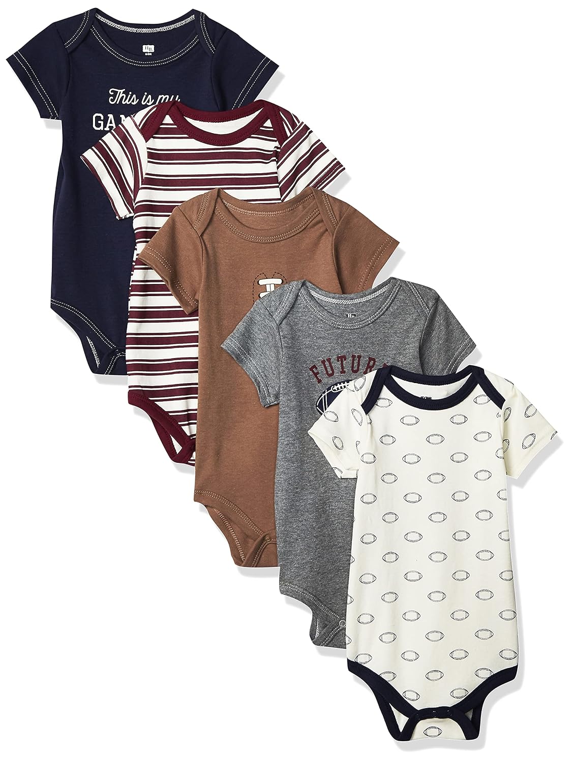 Hudson Baby Unisex Baby Cotton Bodysuits, Football 5 Pack, 18-24 Months (24M) - Review, Price and Buying Guide